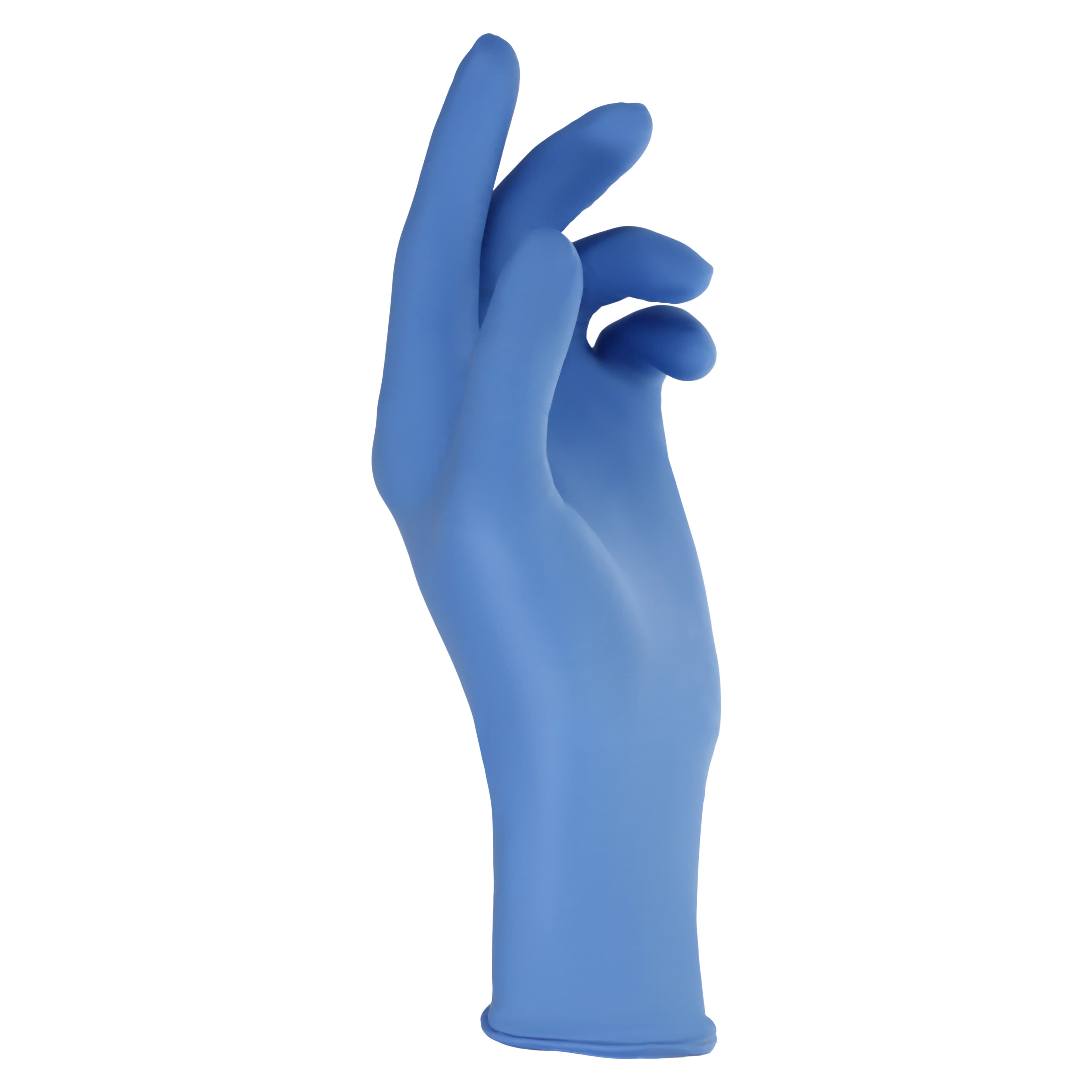 SemperShield EC Nitrile Exam Gloves, Powder Free, Textured, Small, Blue, 100/Box thumbnail 3