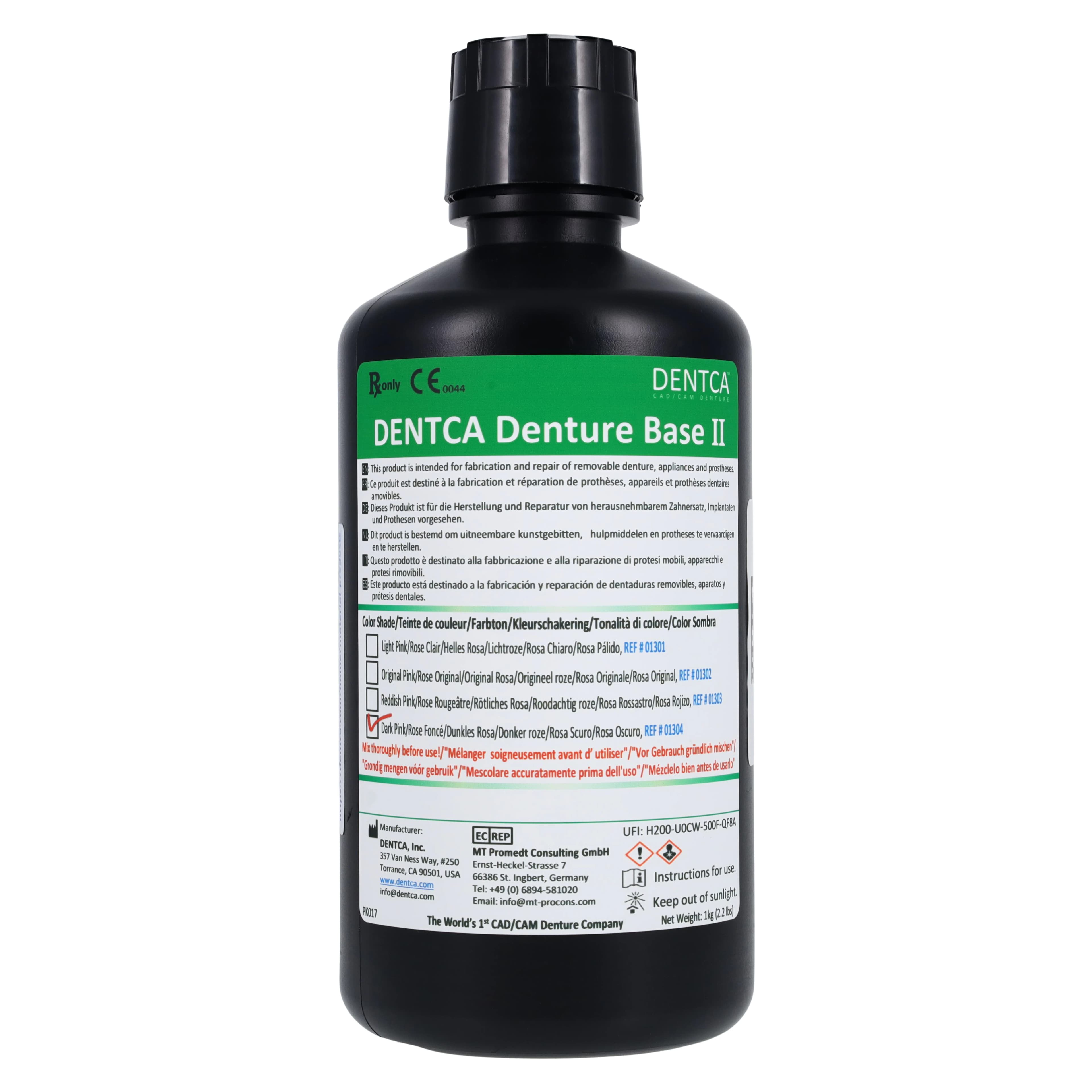 Dentca Denture Base II Printable Resin, Dark Pink, 1 kg thumbnail 3
