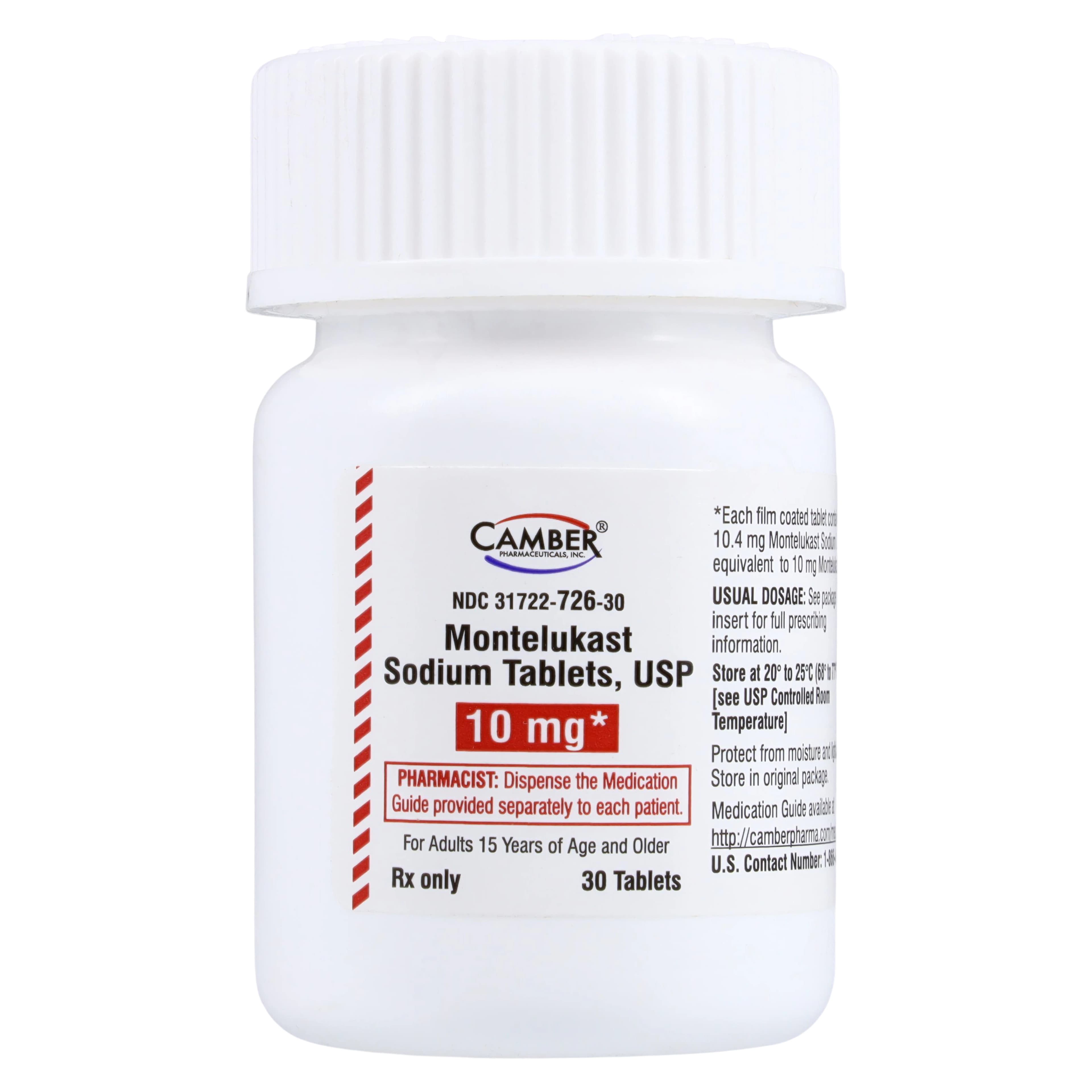 Montelukast Sodium Tablets, 10mg, 30/Bottle, Camber Pharmaceuticals - Montelukast Sodium Tablets - Image 1