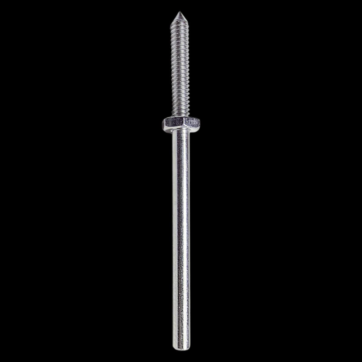 Dedeco Spiral Point Mandrels with Hex Nut, 3/32" Shank, Nickel-Plated, 12/Box, 5427 - Mandrels – 12/Pkg - Spiral Type with Hex Nut, 3/32" x 3/32" - Image 1
