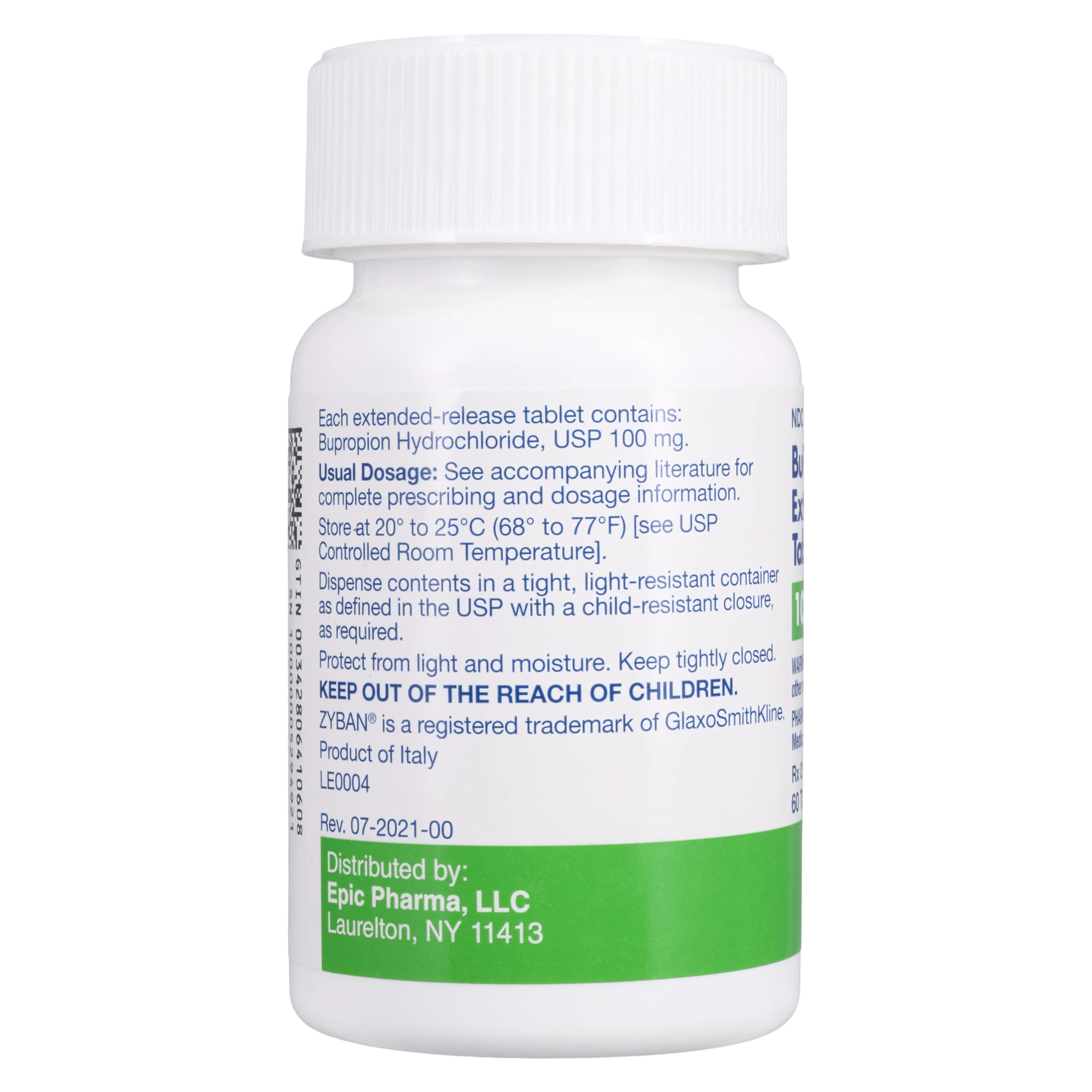 Bupropion HCl ER Tablets, 100mg, 60/Bottle thumbnail 2