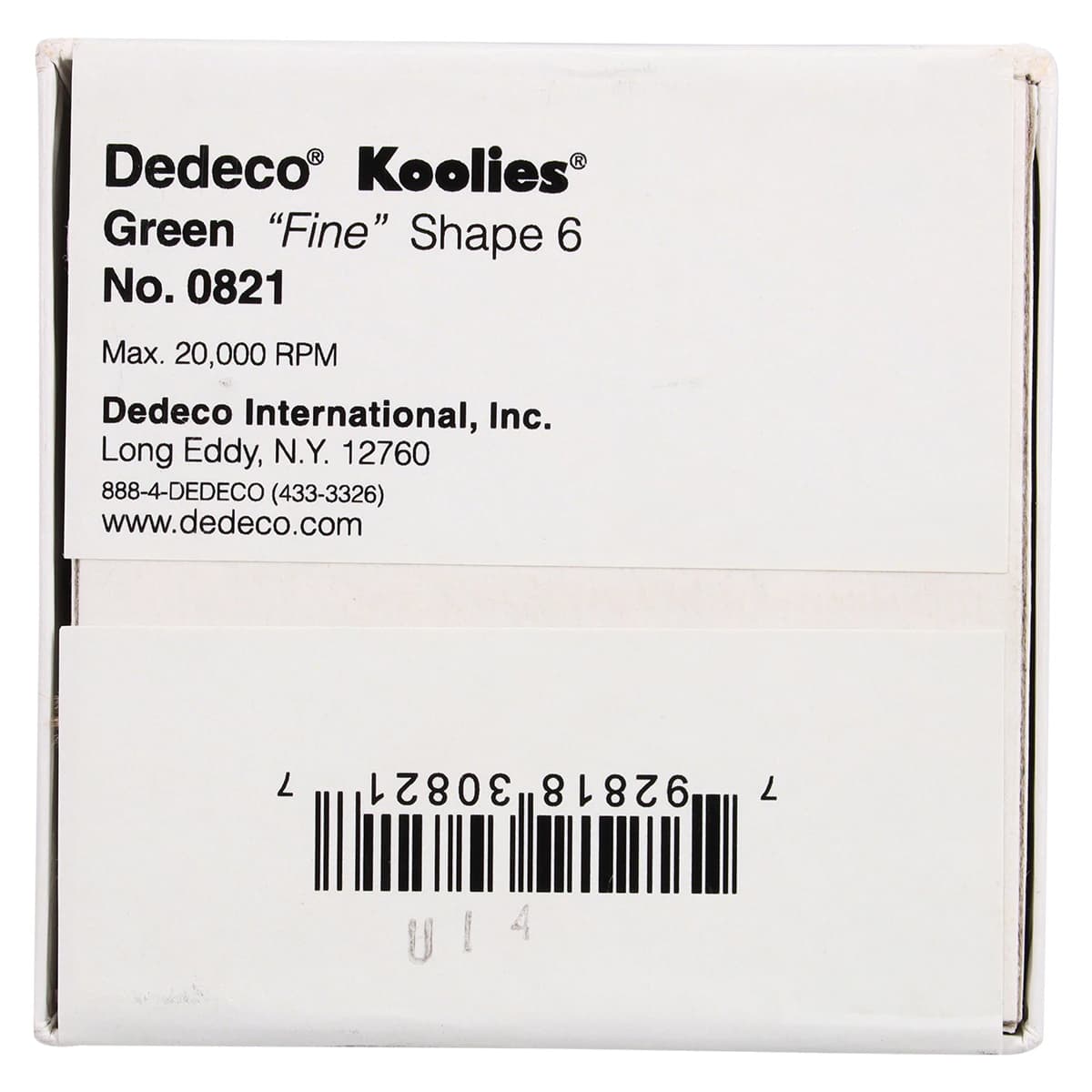 Dedeco Koolies Green Shape-6 No Heat Grinding Wheels, Fine Silicon Carbide, 7/8" x 3/32", 50/Box thumbnail 3