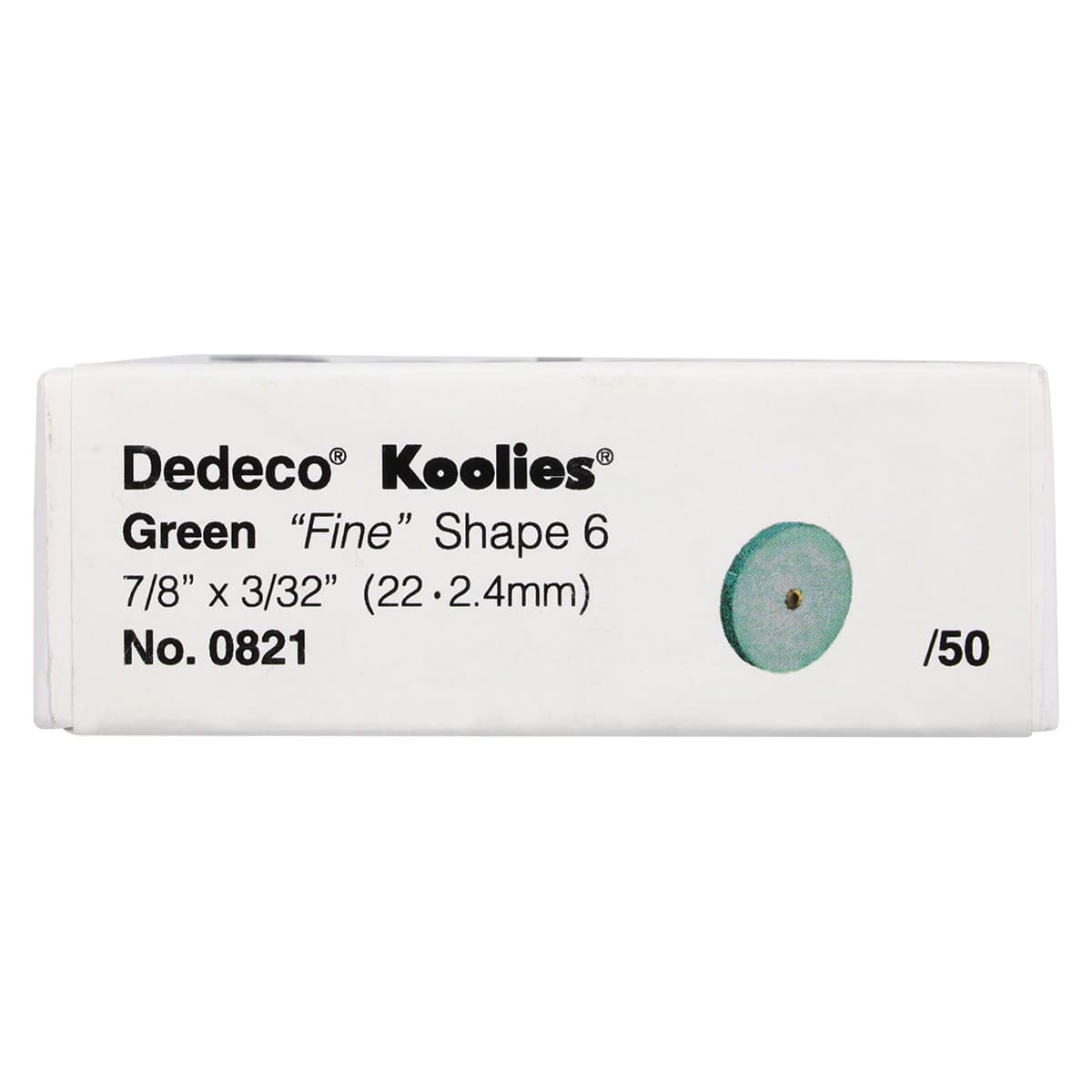 Dedeco Koolies Green Shape-6 No Heat Grinding Wheels, Fine Silicon Carbide, 7/8" x 3/32", 50/Box thumbnail 2