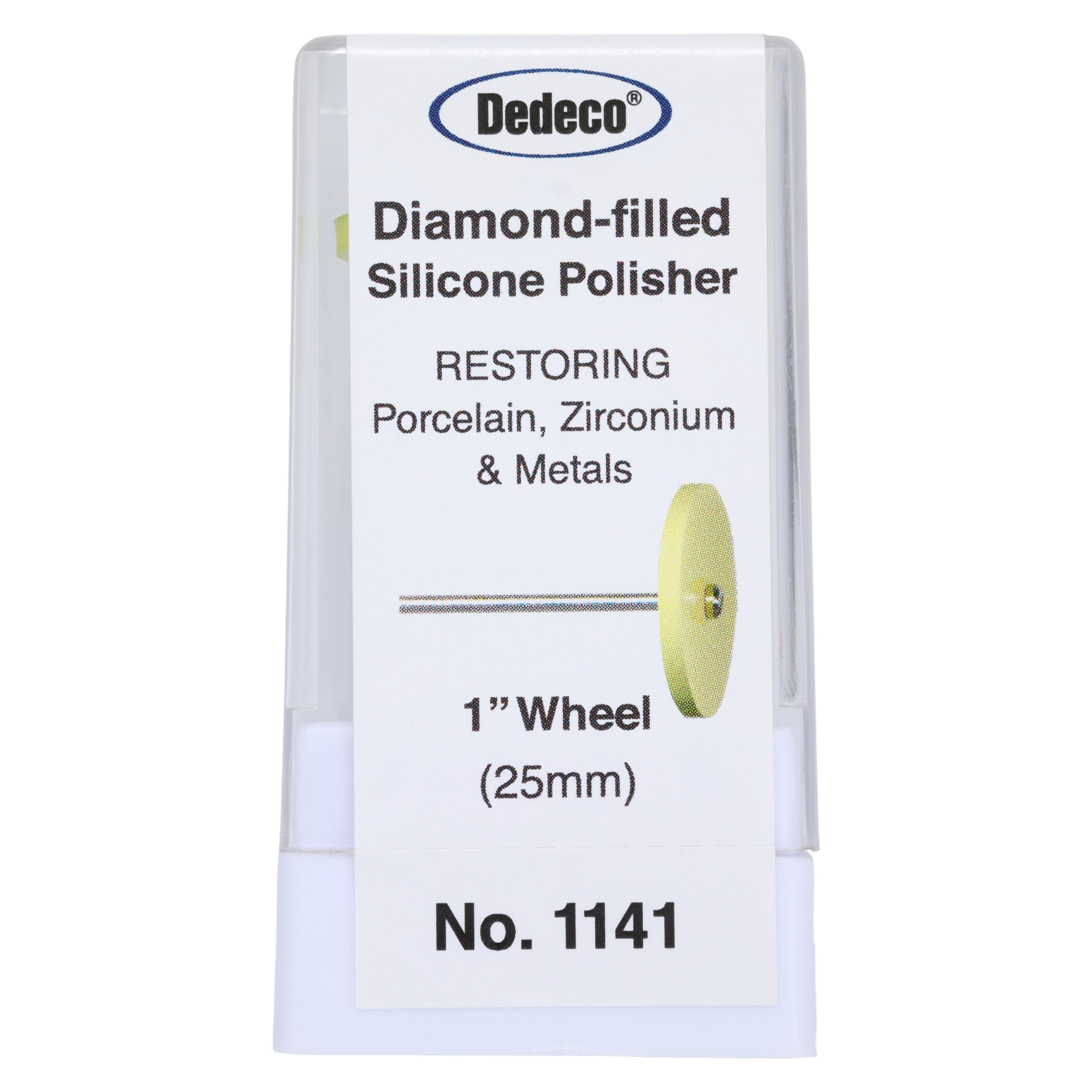 Dedeco Hi-Glaze Diamond-Filled Silicone Polisher, 1" Wheel, Fine (Yellow), 1/Each, HP Shank thumbnail 3