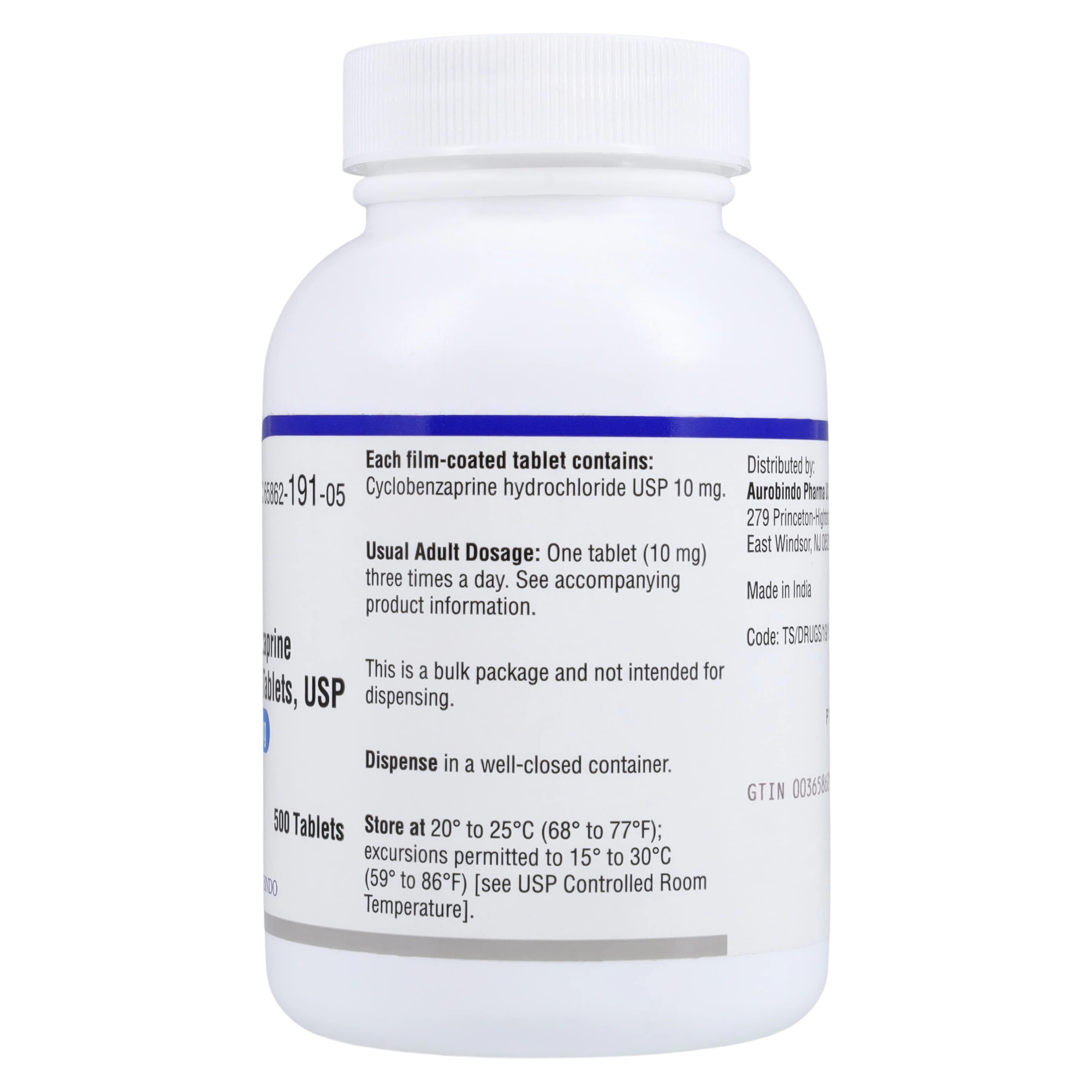 Cyclobenzaprine HCl Tablets, 10 mg, 500 Count Bottle, Lannett thumbnail 2