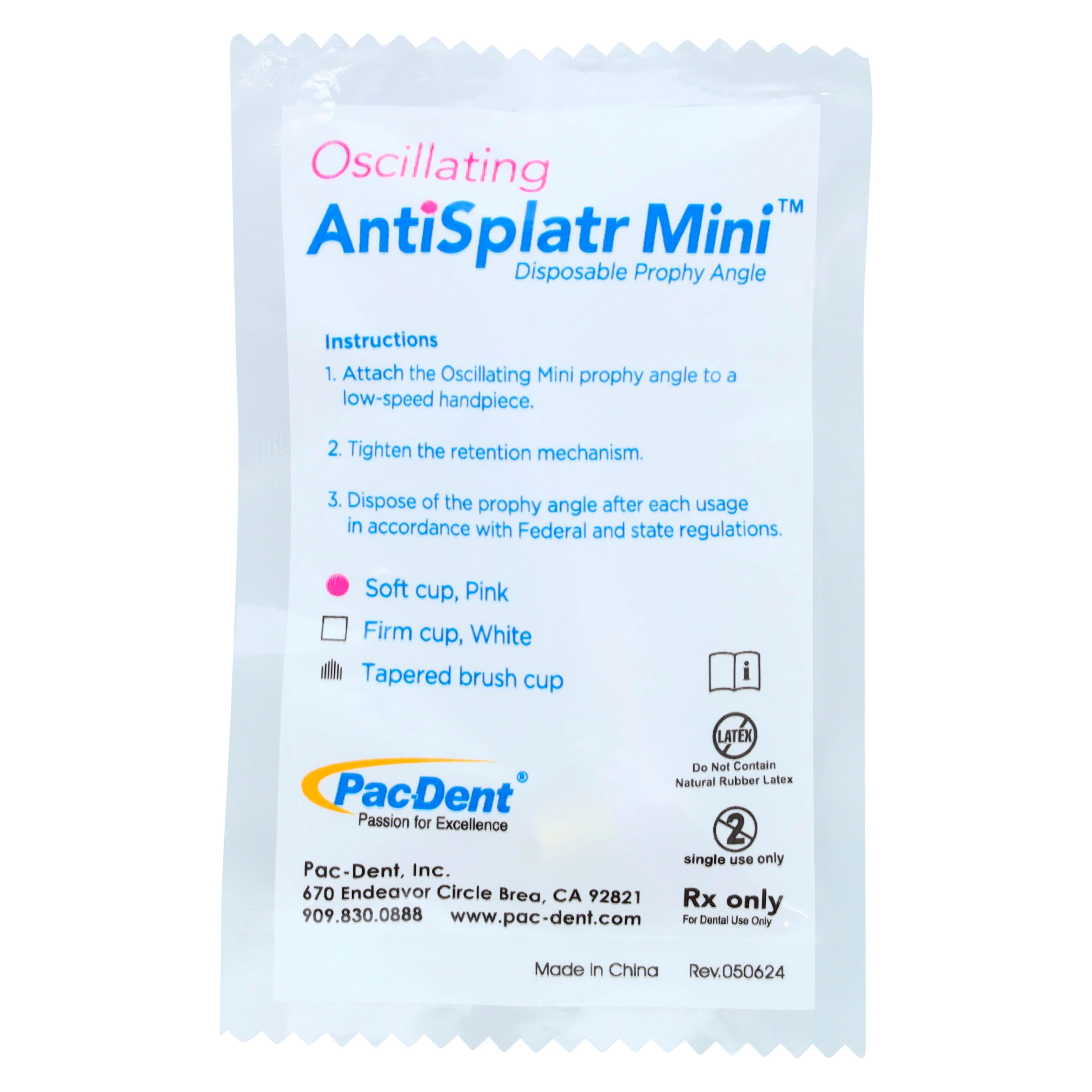 Oscillating AntiSplatr™ Mini Disposable Prophy Angle, Firm Cup, White, 100/Box, ASMF-100 thumbnail 2