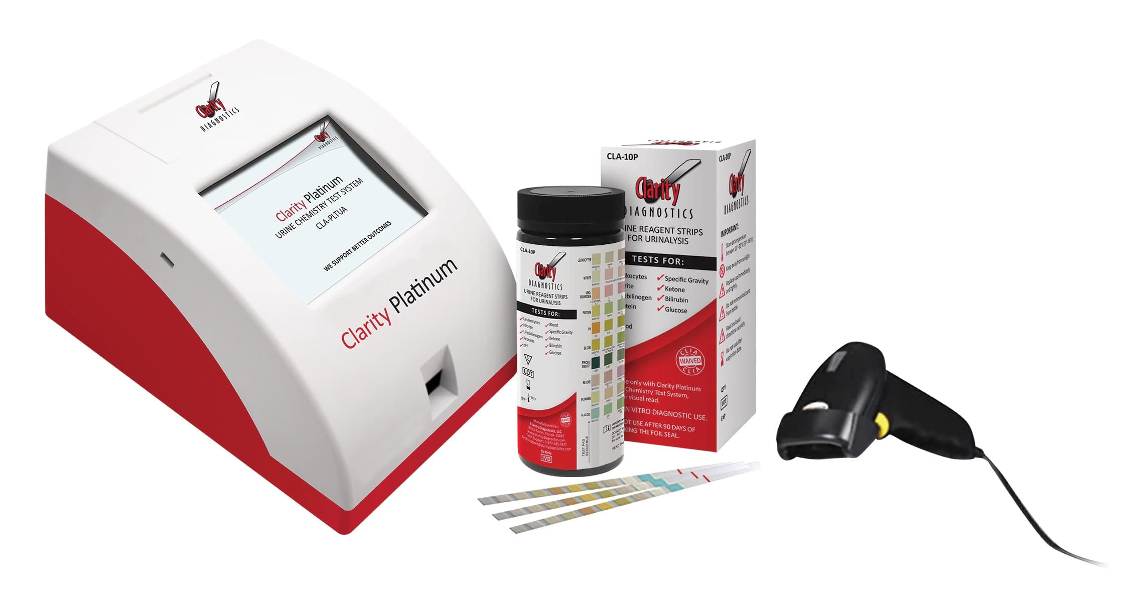 Clarity Platinum 10SG Urinalysis 5-Box Starter Kit for Clarity Platinum Urine Chemistry Test System, CLIA Waived, 2000 Tests, Color LCD Touch Screen, 100-120V 50/60Hz, Each - Clarity Platinum Urine Test - Image 1