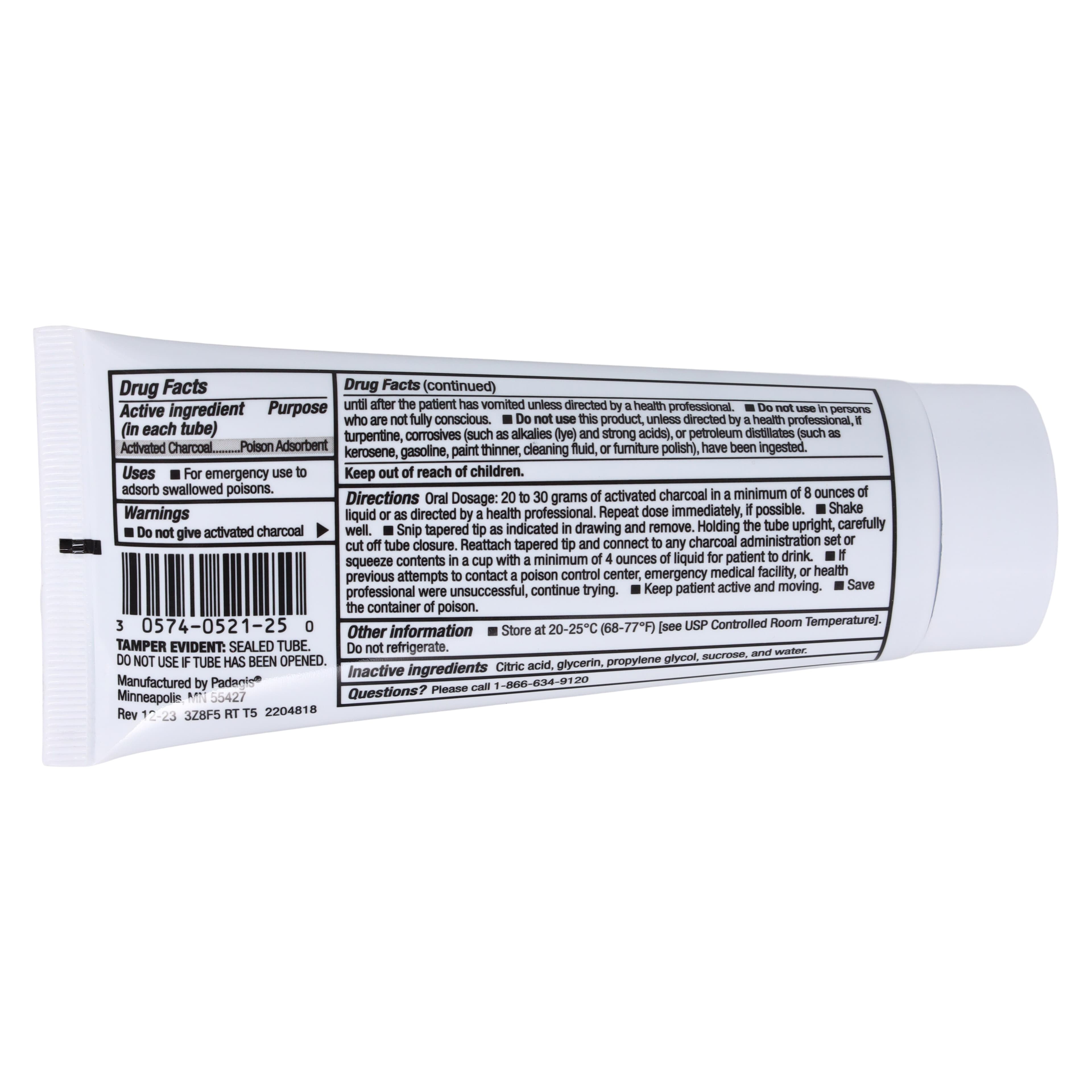 Activated Charcoal Oral Suspension, 15g, 72mL/Tube thumbnail 2