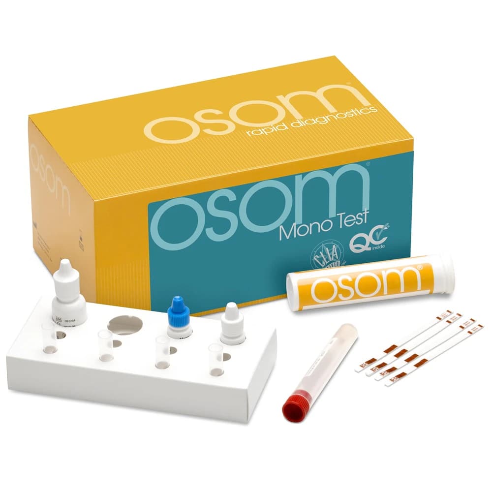 OSOM Mono Test Kit, CLIA Waived, 25 Tests, 6x25/Case - Osom Mono Tests - Image 1