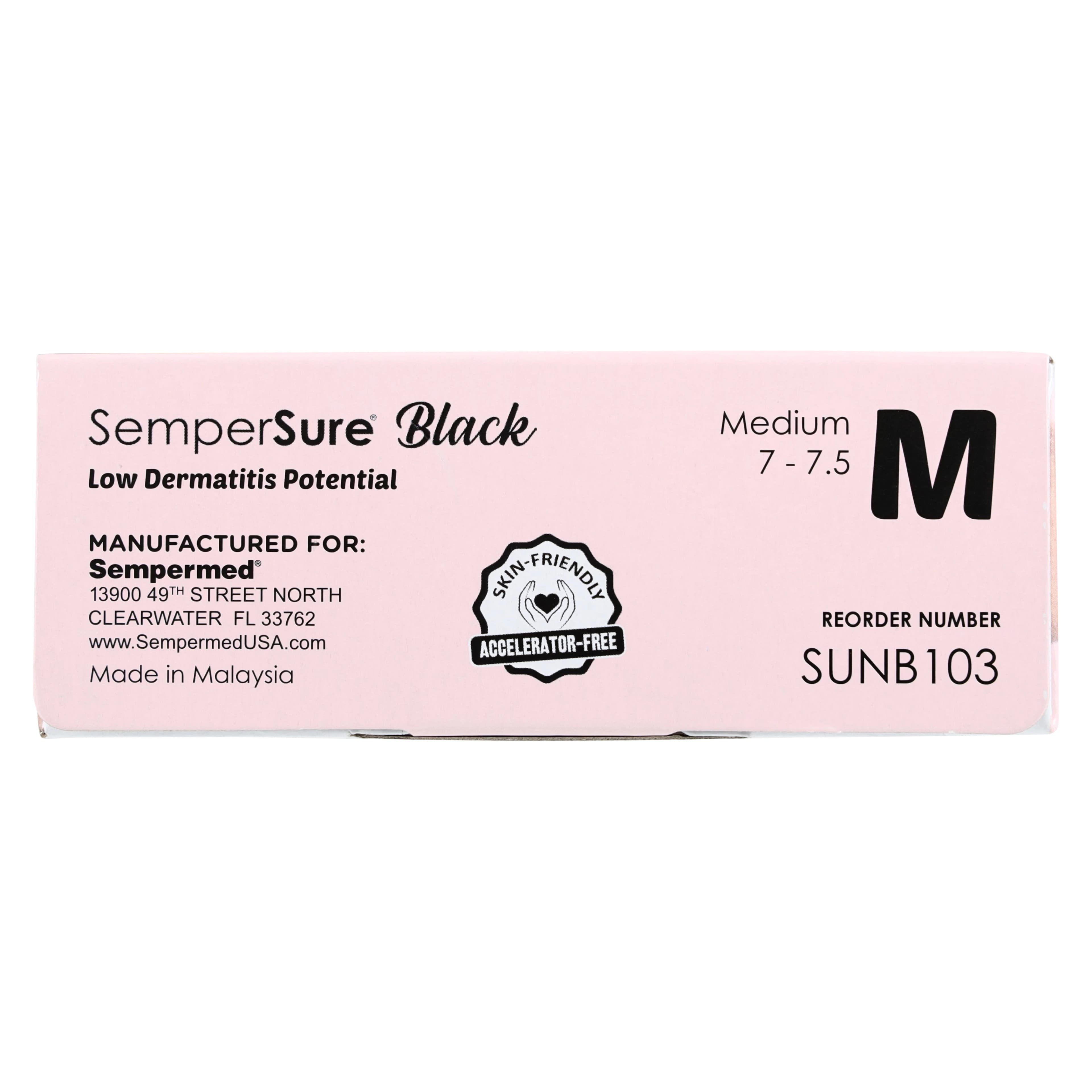 SemperSure Nitrile Exam Gloves, Powder Free, Textured, Non-Sterile, Medium, Black, 100/Box thumbnail 7