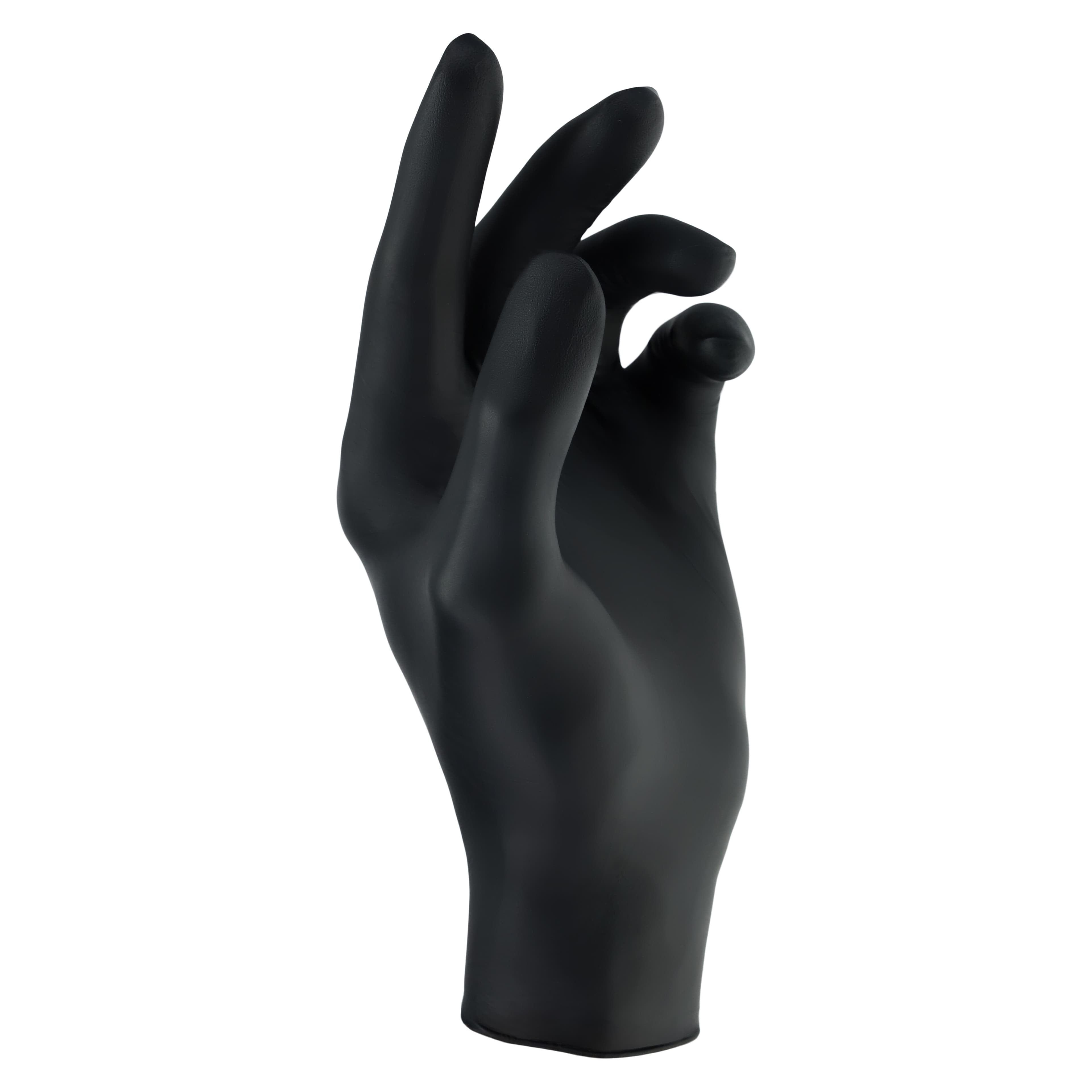 SemperSure Nitrile Exam Gloves, Powder Free, Textured, Non-Sterile, Large, Black, 100/Box thumbnail 3