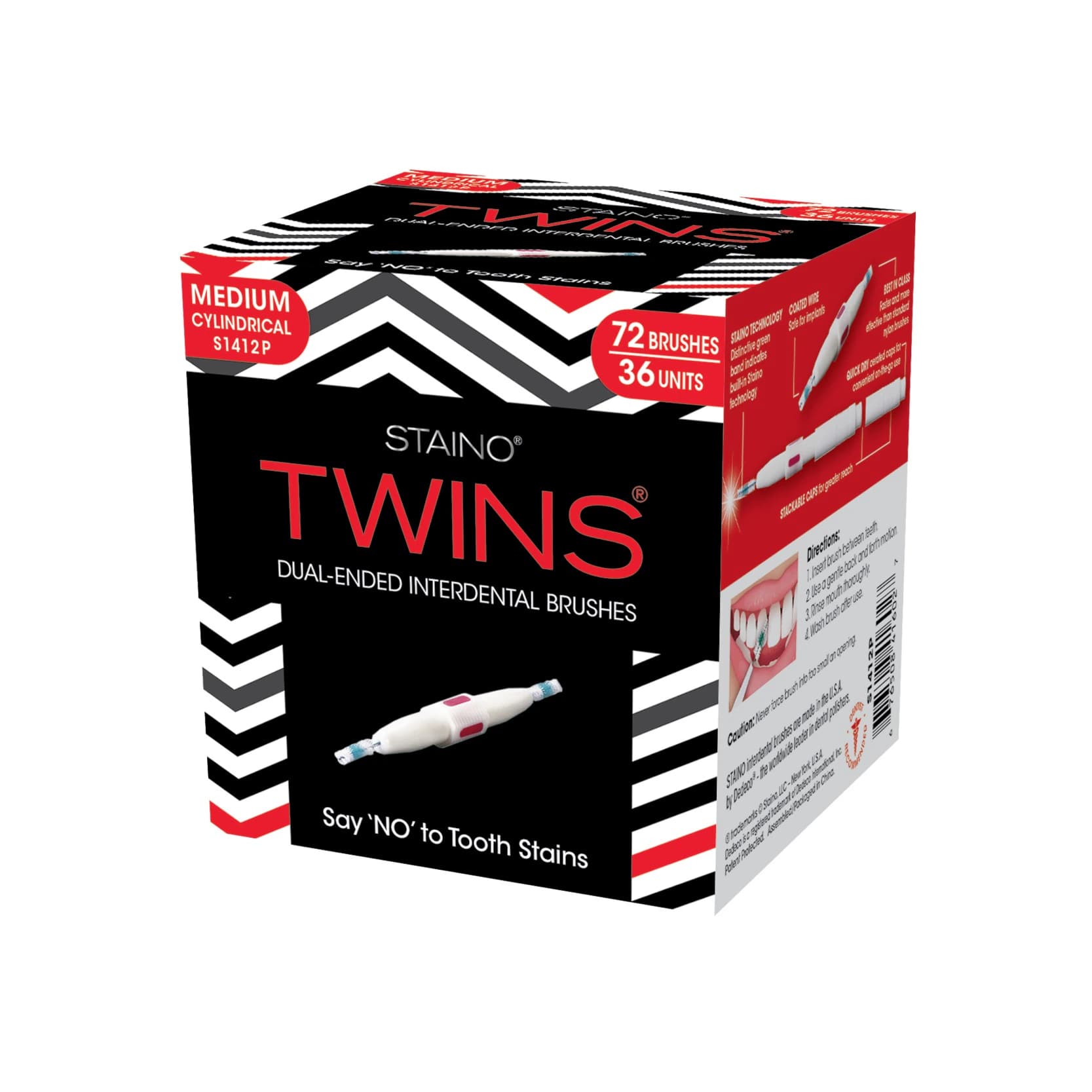 StaiNo® Interdental Brushes, Dual End, Travel Size, Ultra Fine, Cylindrical, 36/Pkg, S1412P thumbnail 2