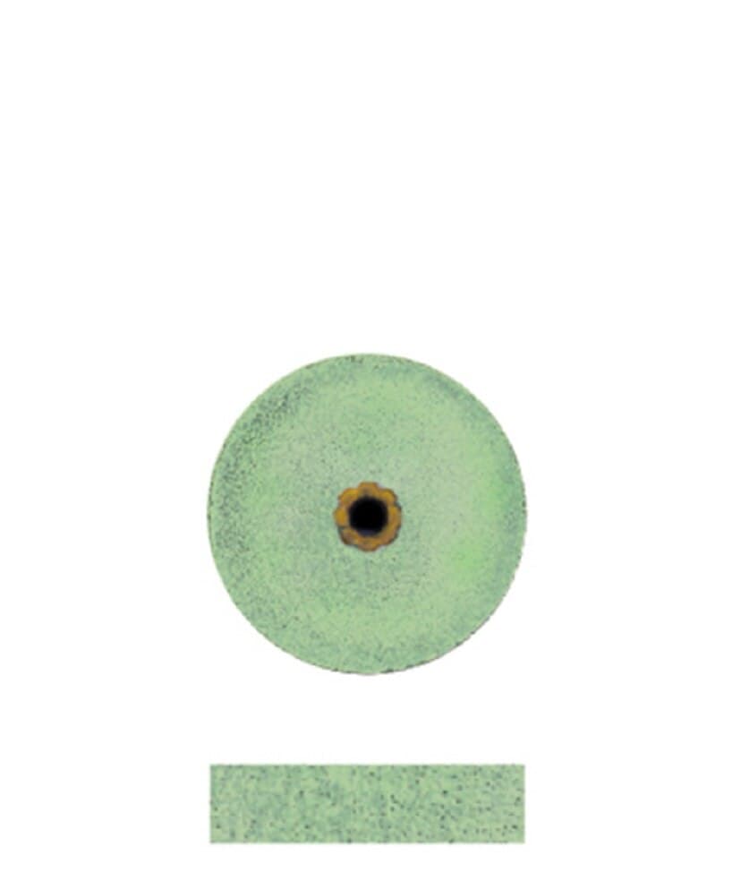 Dedeco Koolies Green Fine Silicon Carbide Grinding Wheel, Shape #14, 1/2" x 1/8", 50/Box - Koolies Green Shape-14 1/2''X1/8'' 50/Bx - Image 1