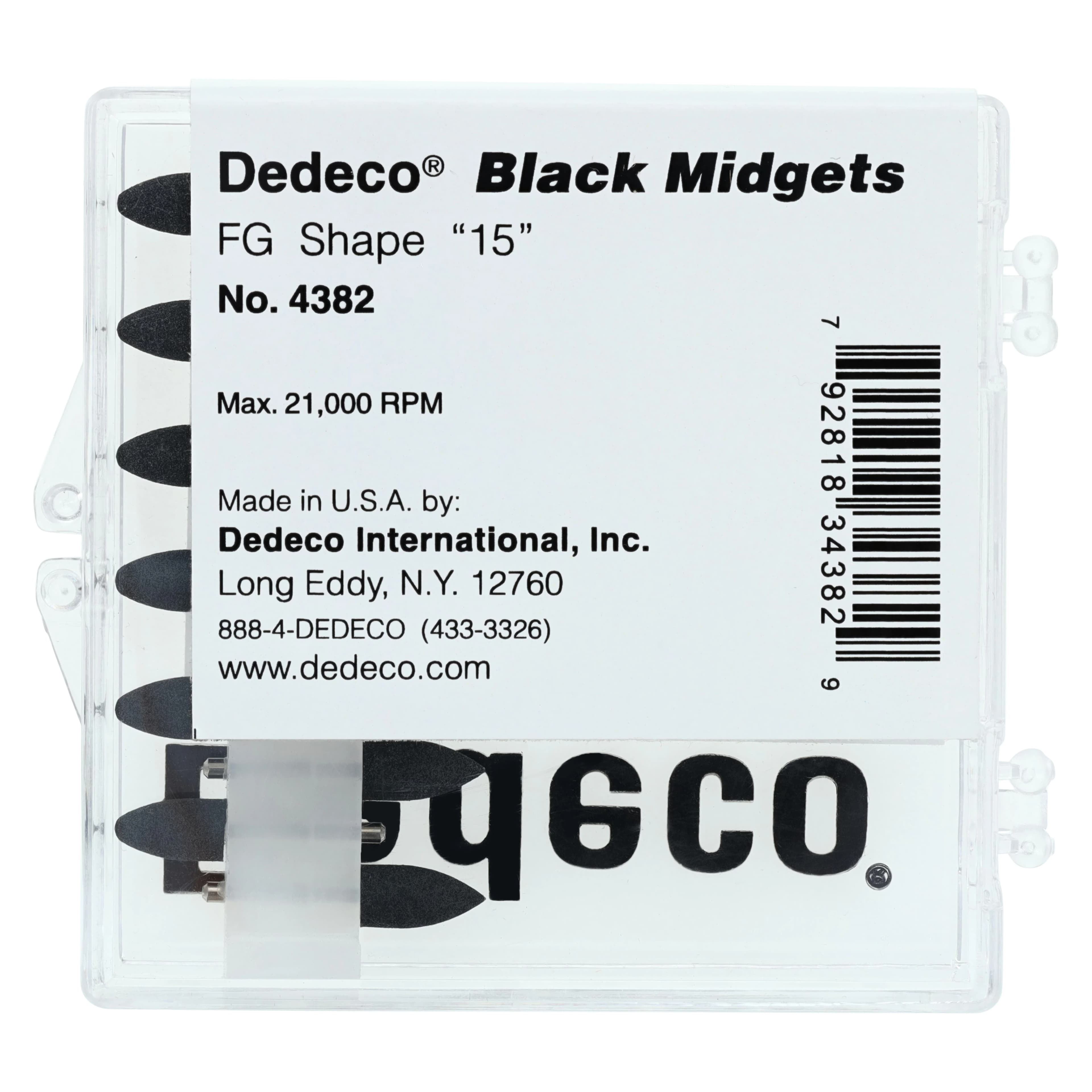 Dedeco Classic Midget Rubber Polisher, Shape 15, Black, Hard, FG (1/16" Shank), 12/Box, #4382 thumbnail 2