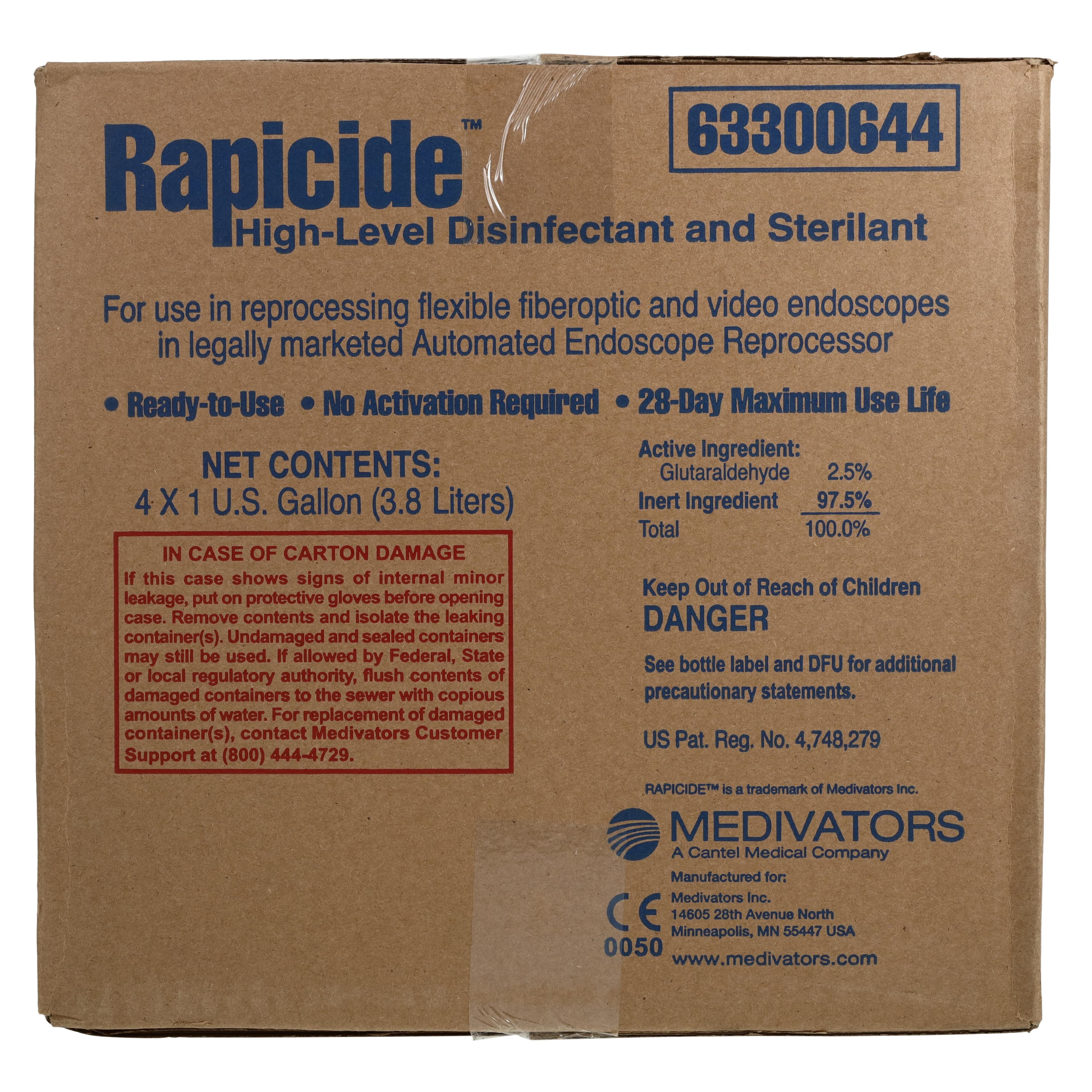 Steris Rapicide High Level Disinfectant, Glutaraldehyde, 28 Day, 4 Gallon, 4/Case thumbnail 5