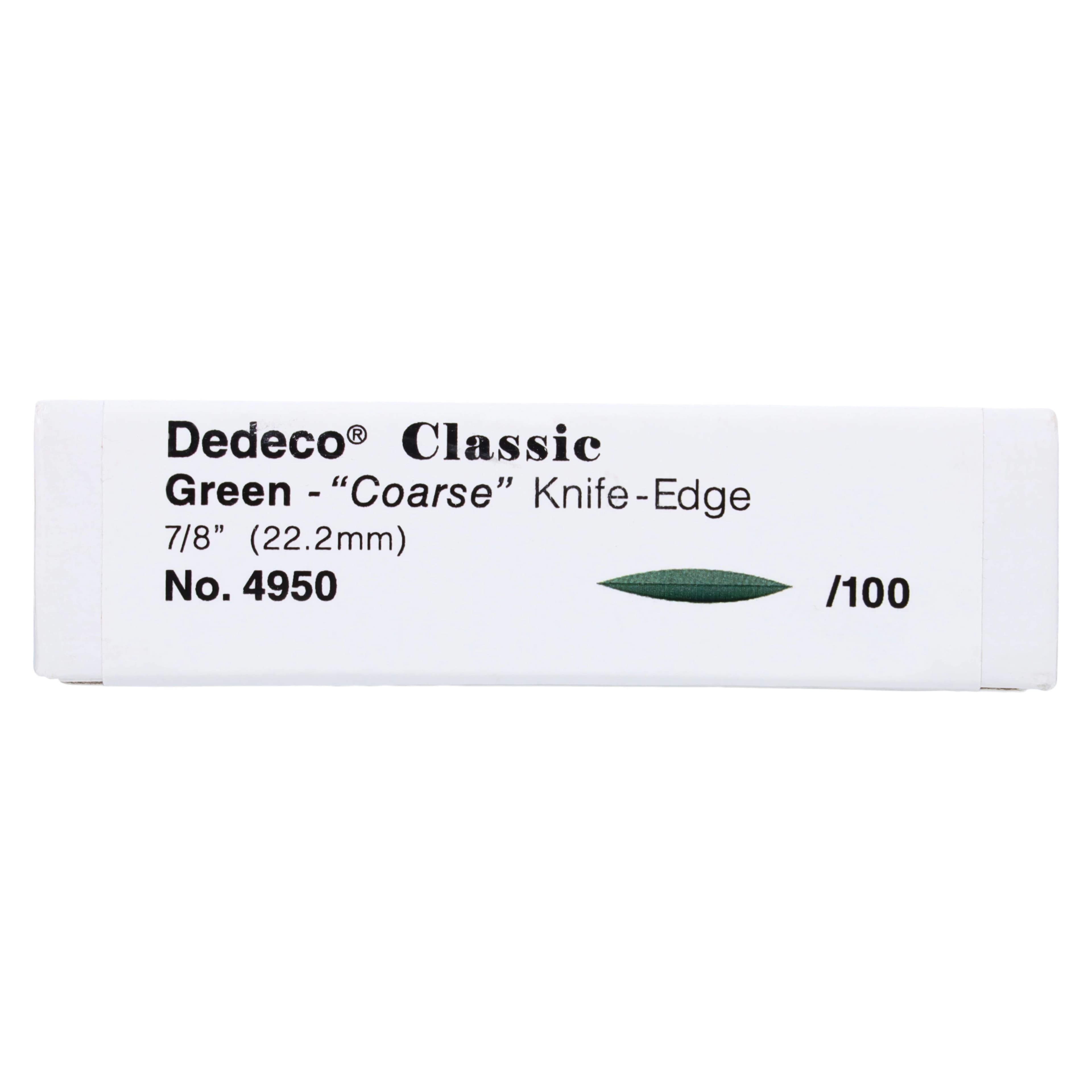 Dedeco Classic Knife-Edge Rubber Wheel, 7/8", Coarse, Green, 100/Box, #4950 thumbnail 2