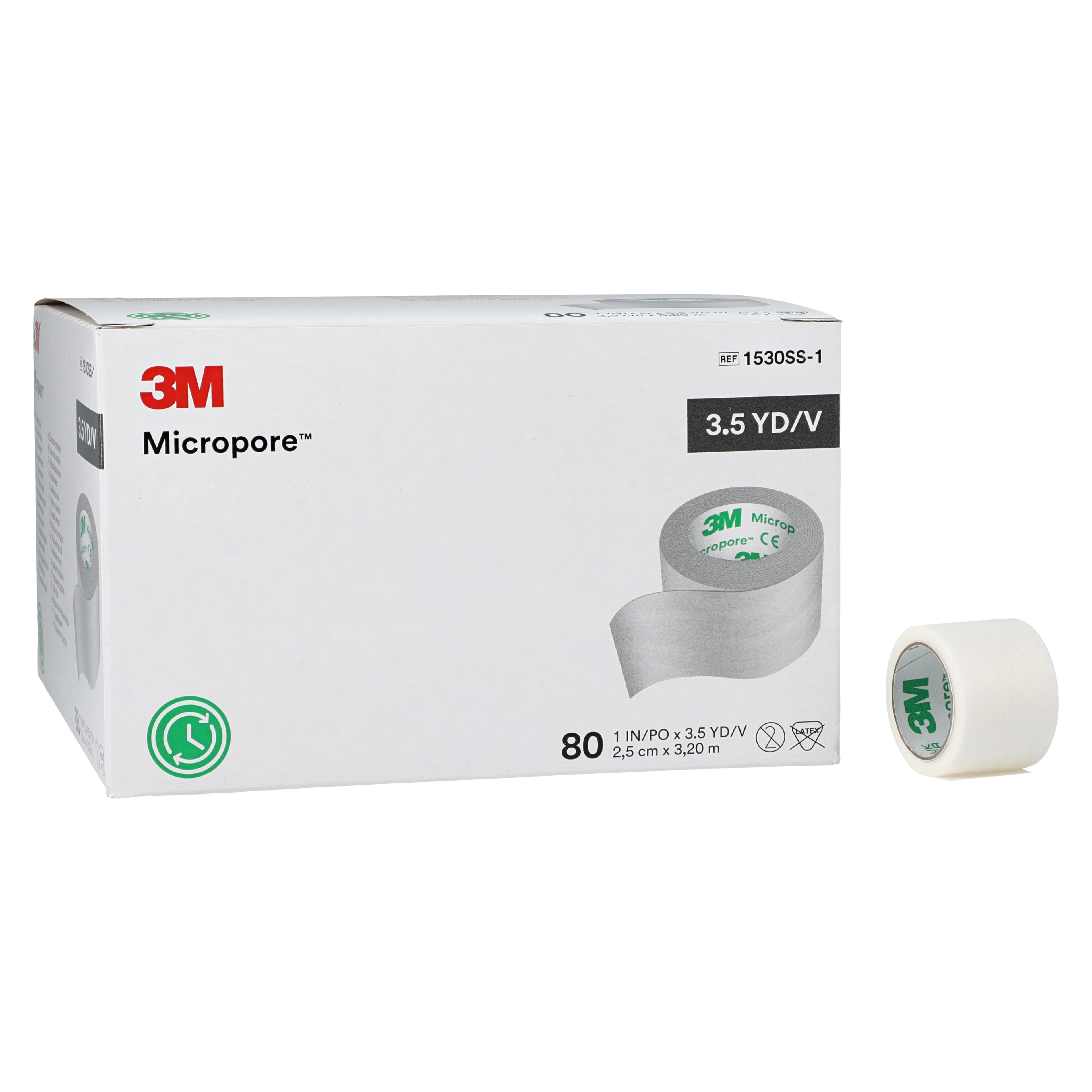3M Micropore Surgical Tape, Paper, 1" x 3.5 yd, White, Non-Sterile, 400/Case thumbnail 2