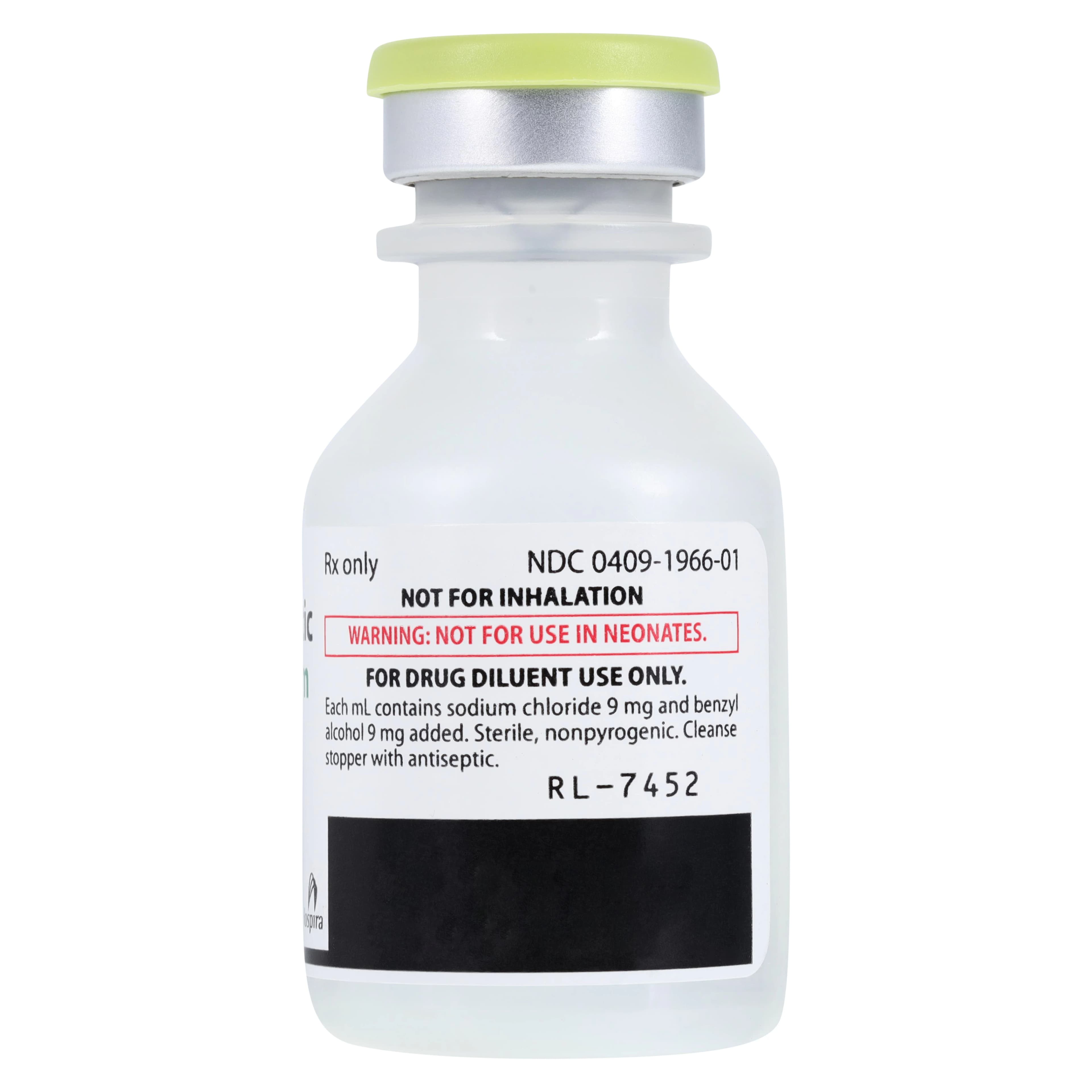 Bacteriostatic Sodium Chloride Injection 0.9% MDV, 20mL, 25/Package, Pfizer thumbnail 3