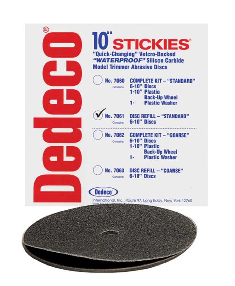 Dedeco Stickies Velcro-Backed Model Trimmer Discs, 10" Standard (50 Grit), 6/Pkg thumbnail 5