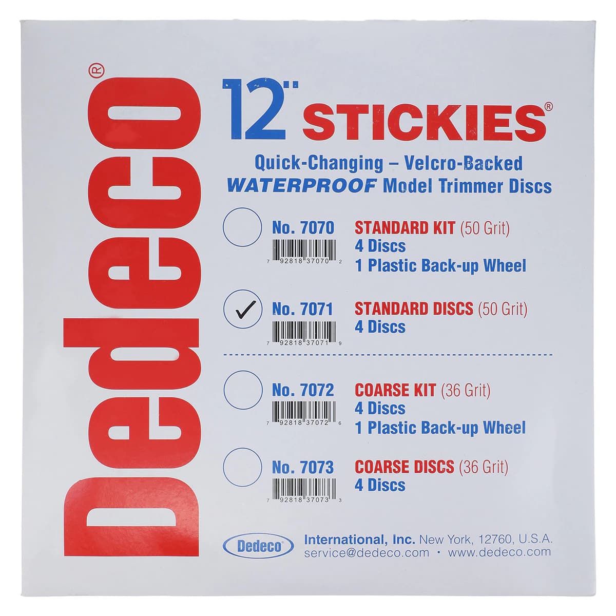Dedeco Stickies Velcro-Backed Model Trimmer Discs, 12" Standard Grit (50 Grit), 4/Pkg - Stickies Discs 12'' Standard 4/Bx - Image 1