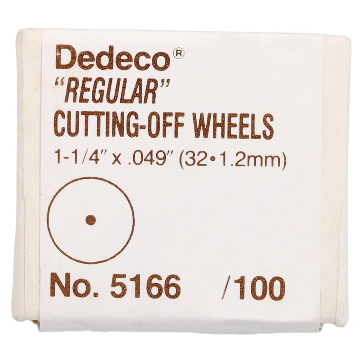 Dedeco Brown Cutting-Off Wheels, 1-1/4" x .049", Aluminum Oxide, 100/Box, 5166 thumbnail 2