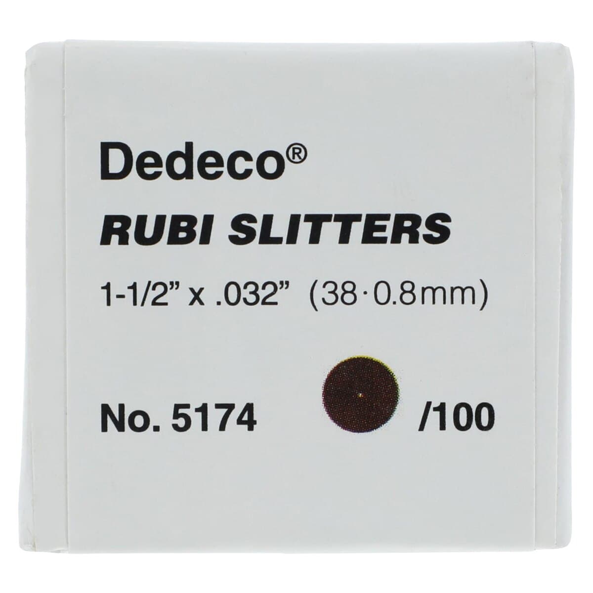Dedeco Rubi Slitters Aluminum Oxide Cut-Off Wheels, 1-1/2" x 0.032" (38 x 0.8 mm), 100/Box, #5174 thumbnail 4
