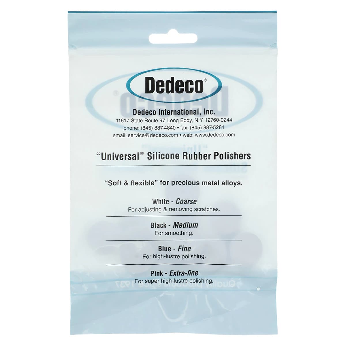 Dedeco Universal Silicone Rubber Polisher, White Coarse, Square-Edge, 7/8" x 1/8", 12/Pkg, 7103 thumbnail 2