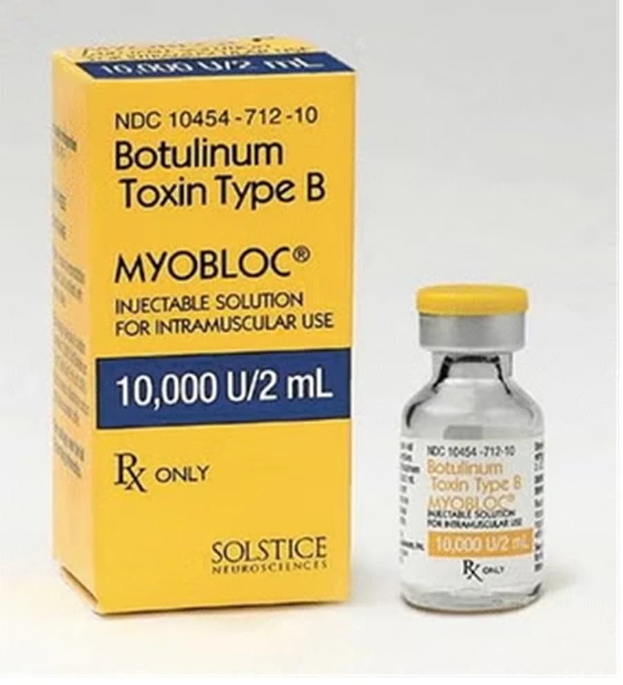 Myobloc (RimabotulinumtoxinB) Injection, 10000 Units/2 mL Single-Dose Vial, 2 mL Each - Myobloc Inj. Vial - Image 1