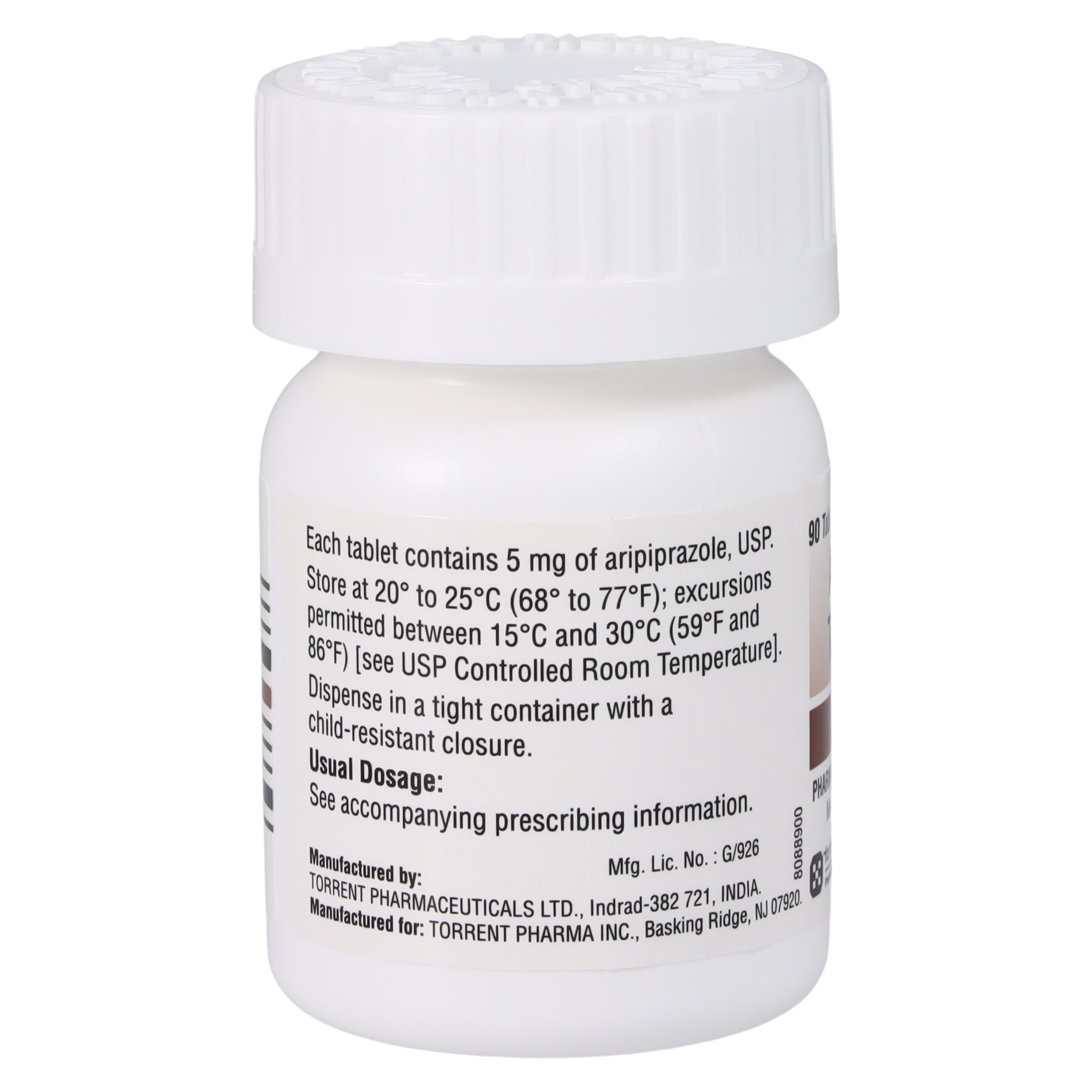 Aripiprazole Tablets 5 mg, 90 Count Bottle (Torrent Pharmaceuticals) thumbnail 2