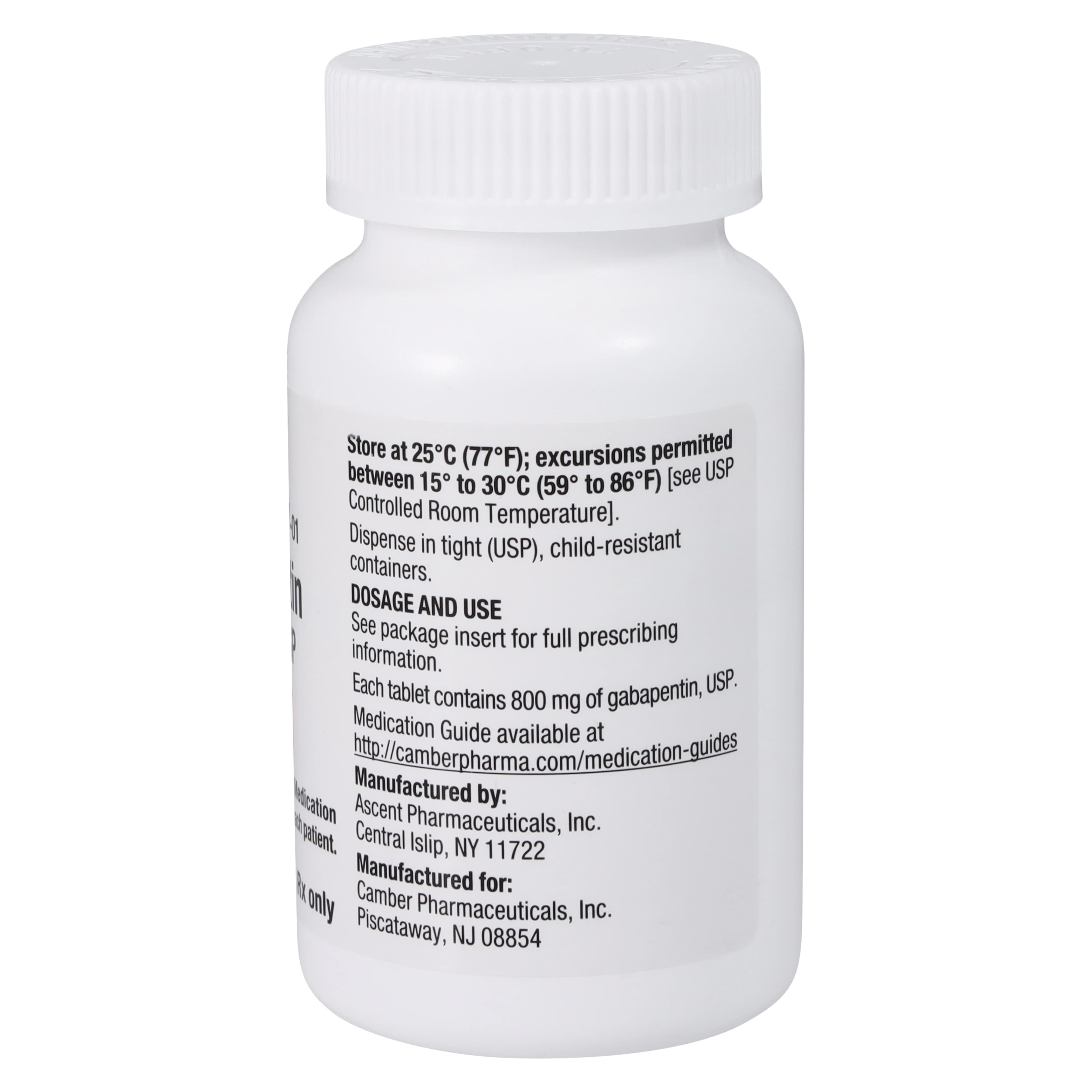 Gabapentin Tablets 800mg, 100 Count Bottle (Camber Pharmaceuticals) thumbnail 2