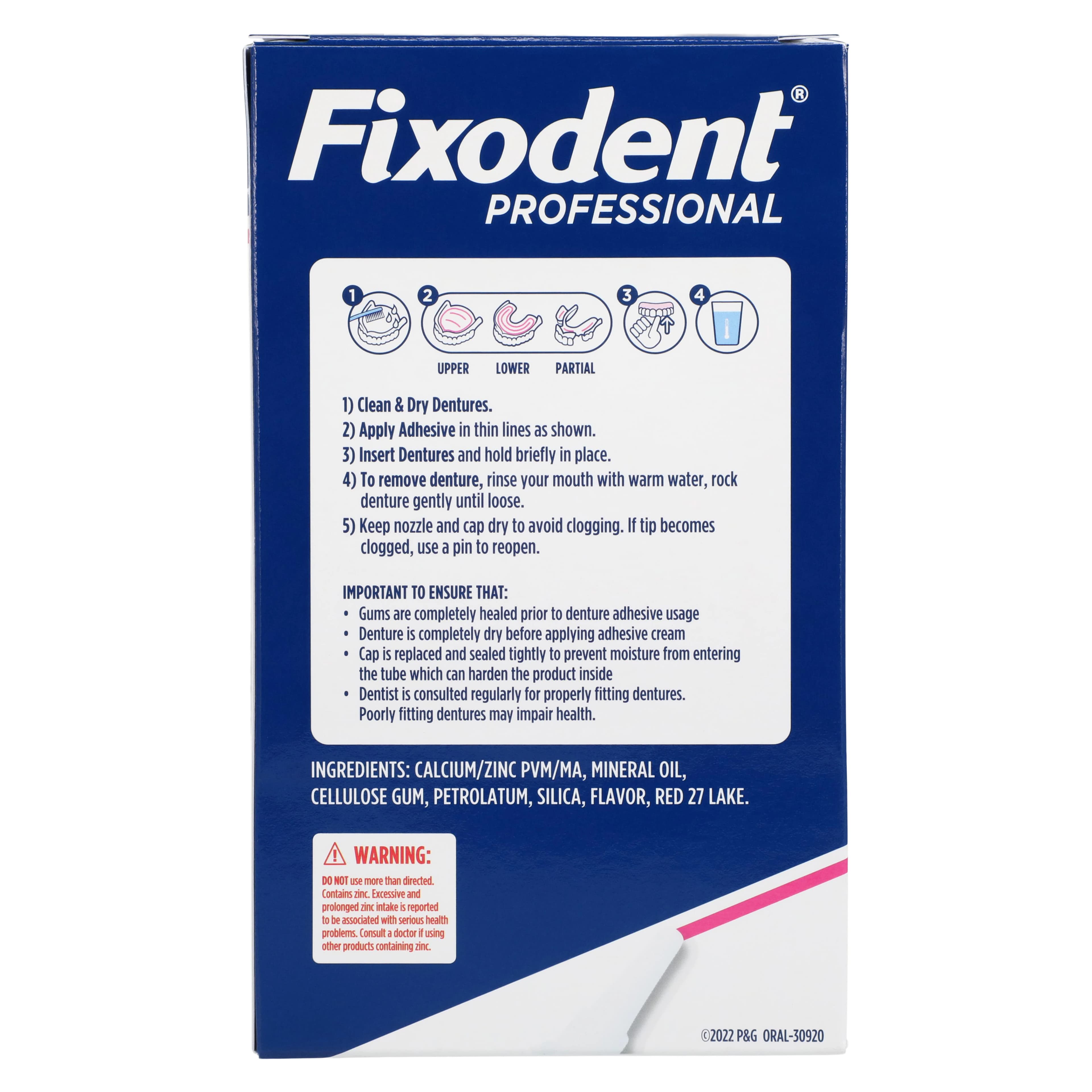 Fixodent Professional Ultimate Denture Adhesive Cream, 0.35 oz Tube, 50/Case thumbnail 6