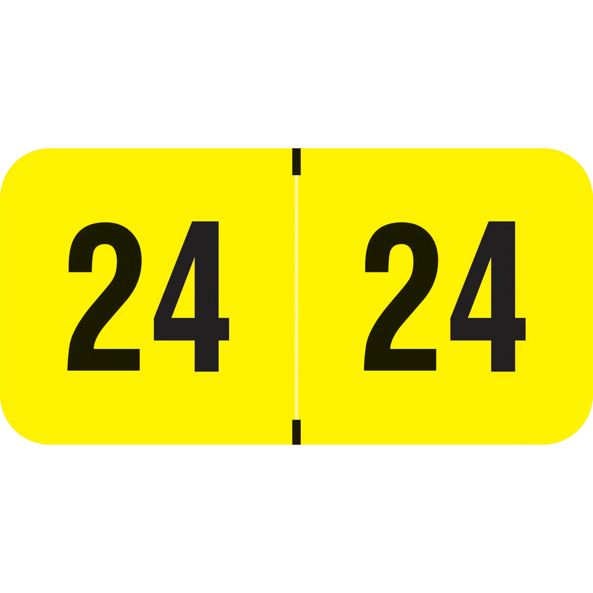 Arden Label 2024 Fluorescent Yellow End Tab Label, 500/Roll - Label 2024 Florescnt Yellow ET - Image 1