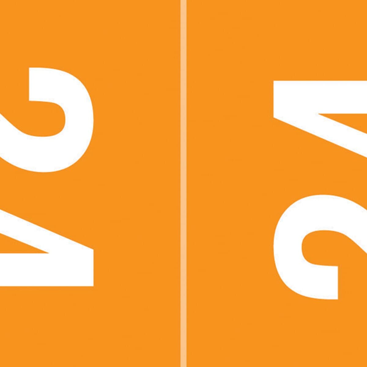 Smead 2024 Top Tab Label, Orange, 250/Package - Label Smead 2024 TopTab Orange - Image 1