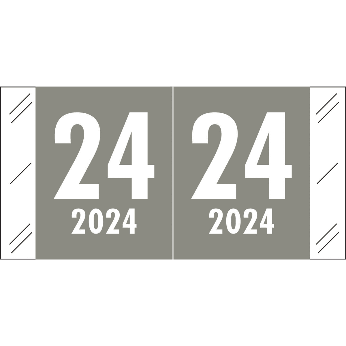 Arden Label 2024 Color-Coded Right Tab End Tab Label, Gray, 500/Roll - Label 2024 Col R Tab ET Gray - Image 1