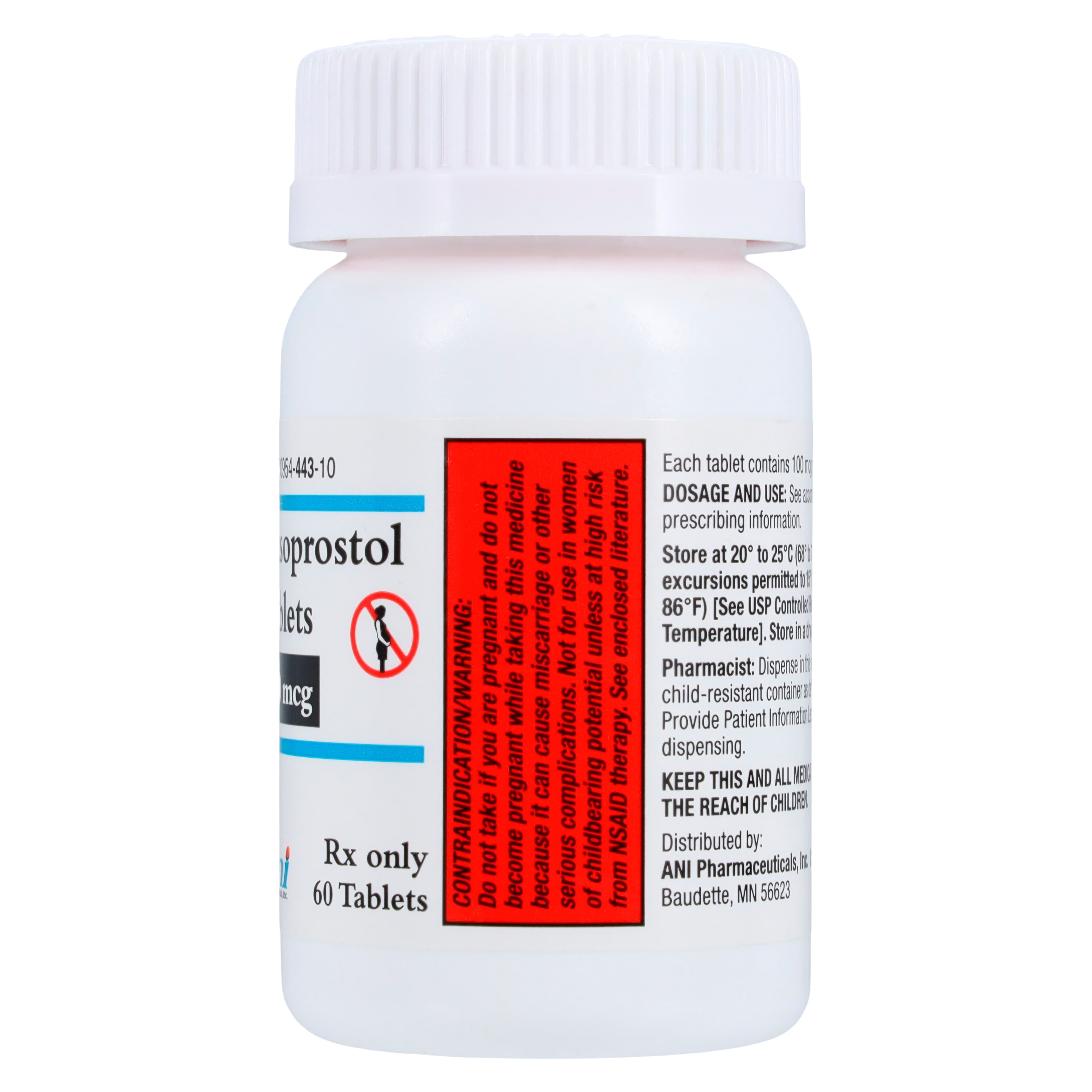 Misoprostol Tablets 100 mcg, 60 Count Bottle (Novitium Pharma) thumbnail 2