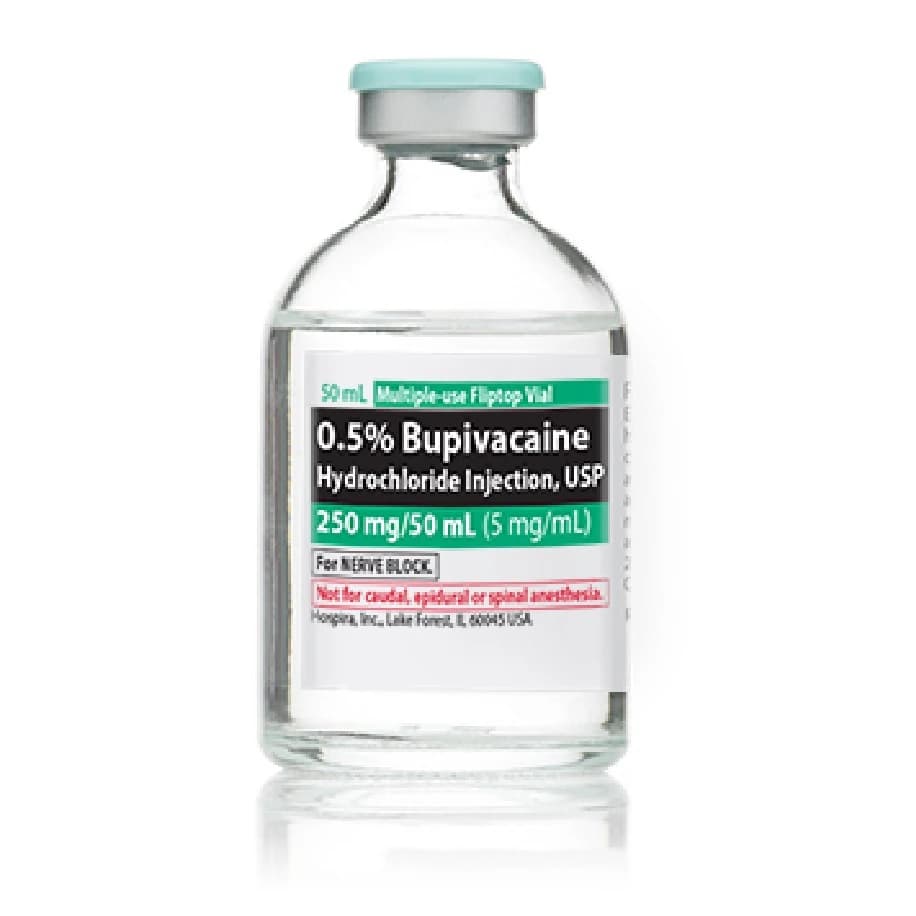 Bupivacaine HCl Injection 0.5%, Multi-Dose Vial (MDV), 50mL, 25/Package - Bupivacaine HCl Inj MDV 50mL - Image 1