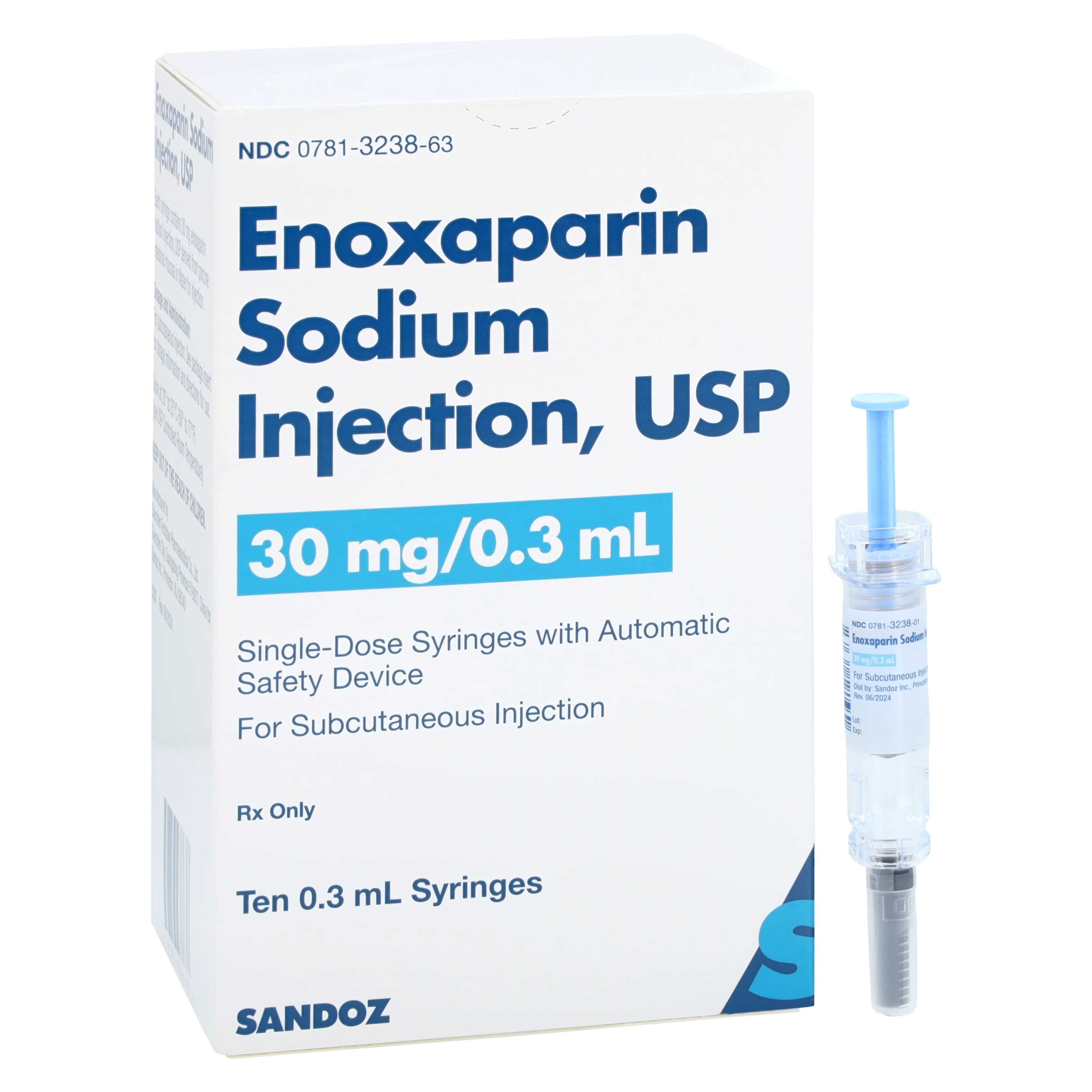 Enoxaparin Sodium Injection 30mg Prefilled Syringe, 0.3mL, 10/Package - Enoxaparin Sodium Inj Syringe - Image 1