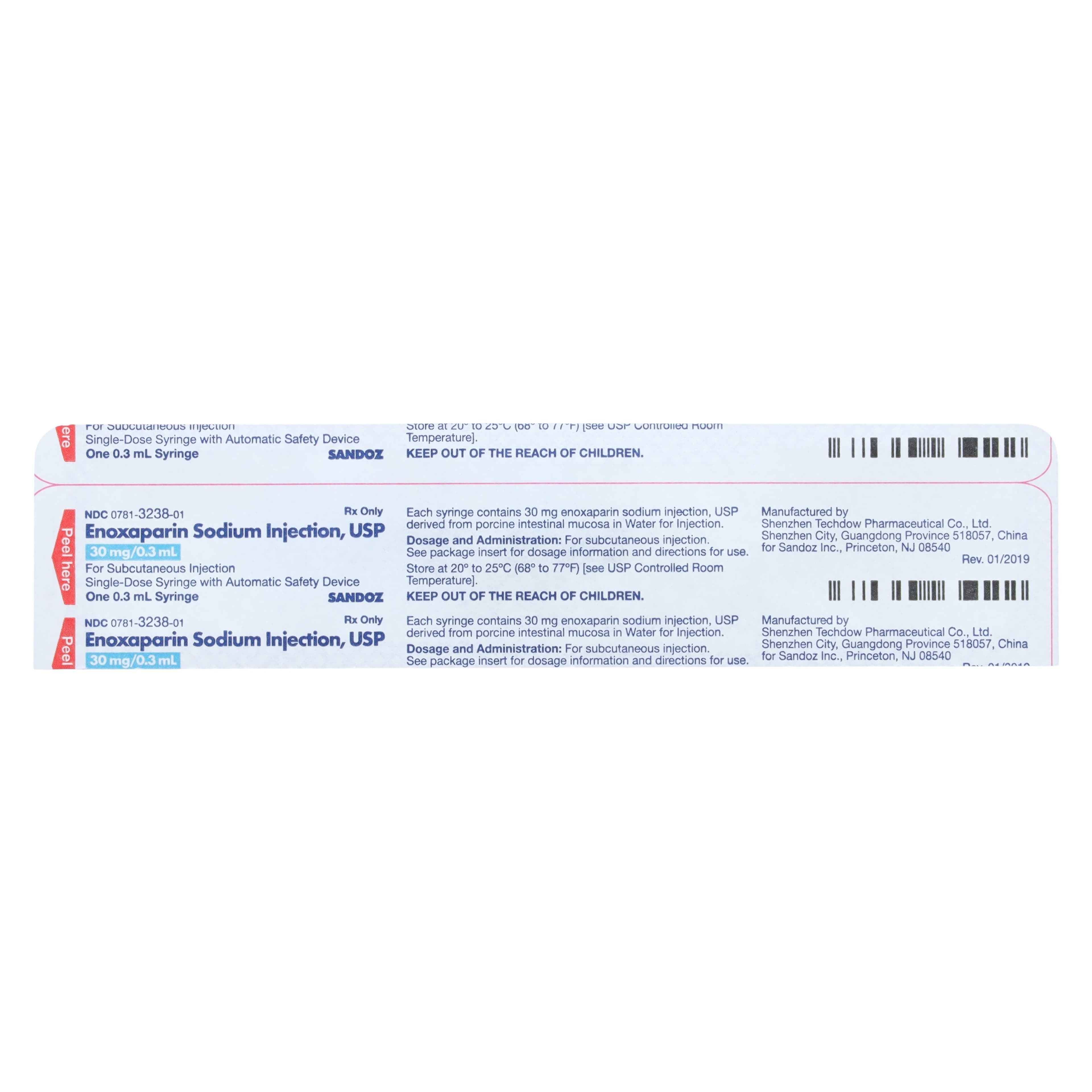 Enoxaparin Sodium Injection 30mg Prefilled Syringe, 0.3mL, 10/Package thumbnail 4