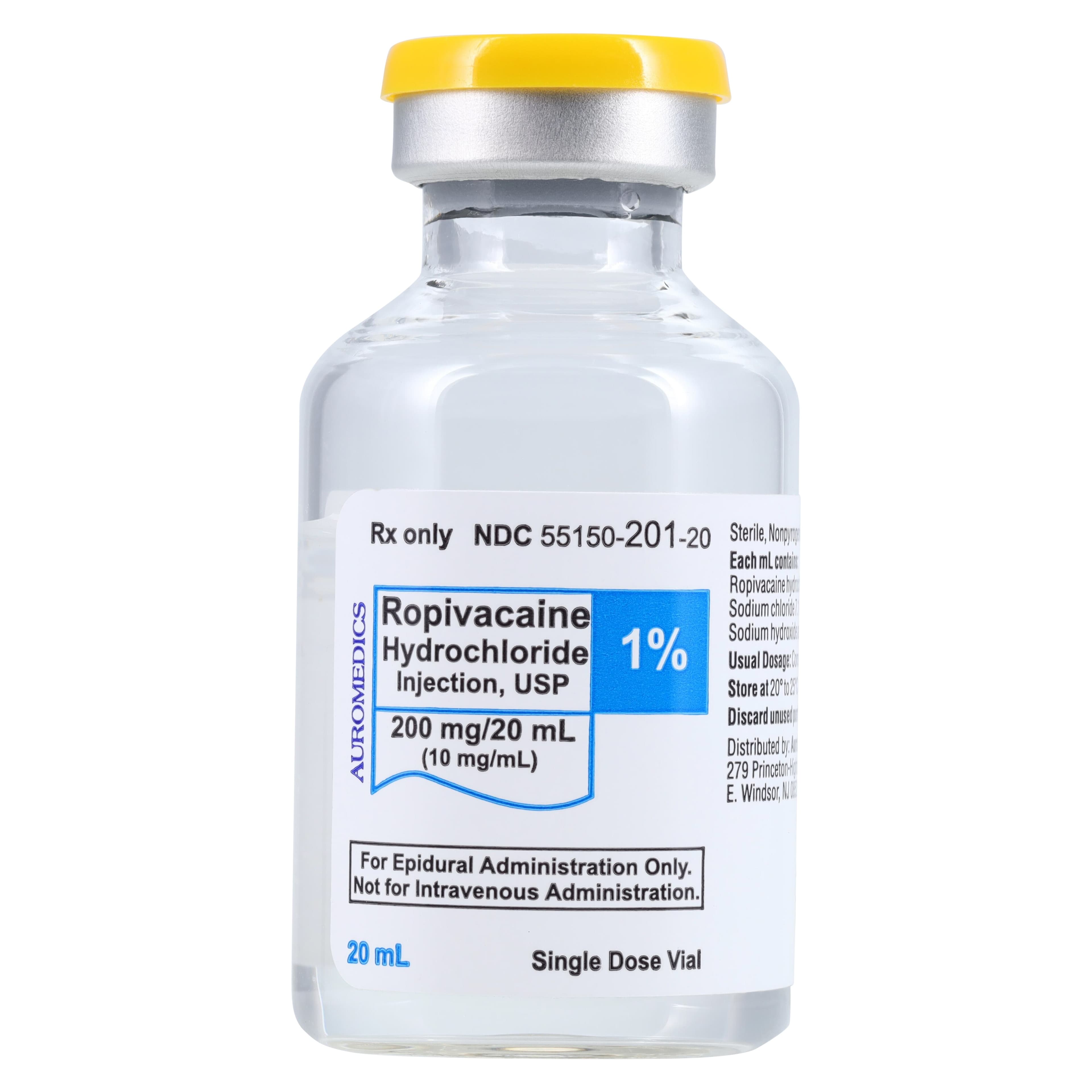Ropivacaine HCl Injection 1% (10 mg/mL), Preservative-Free, Single-Dose Vial, 20 mL, 25/Package thumbnail 2