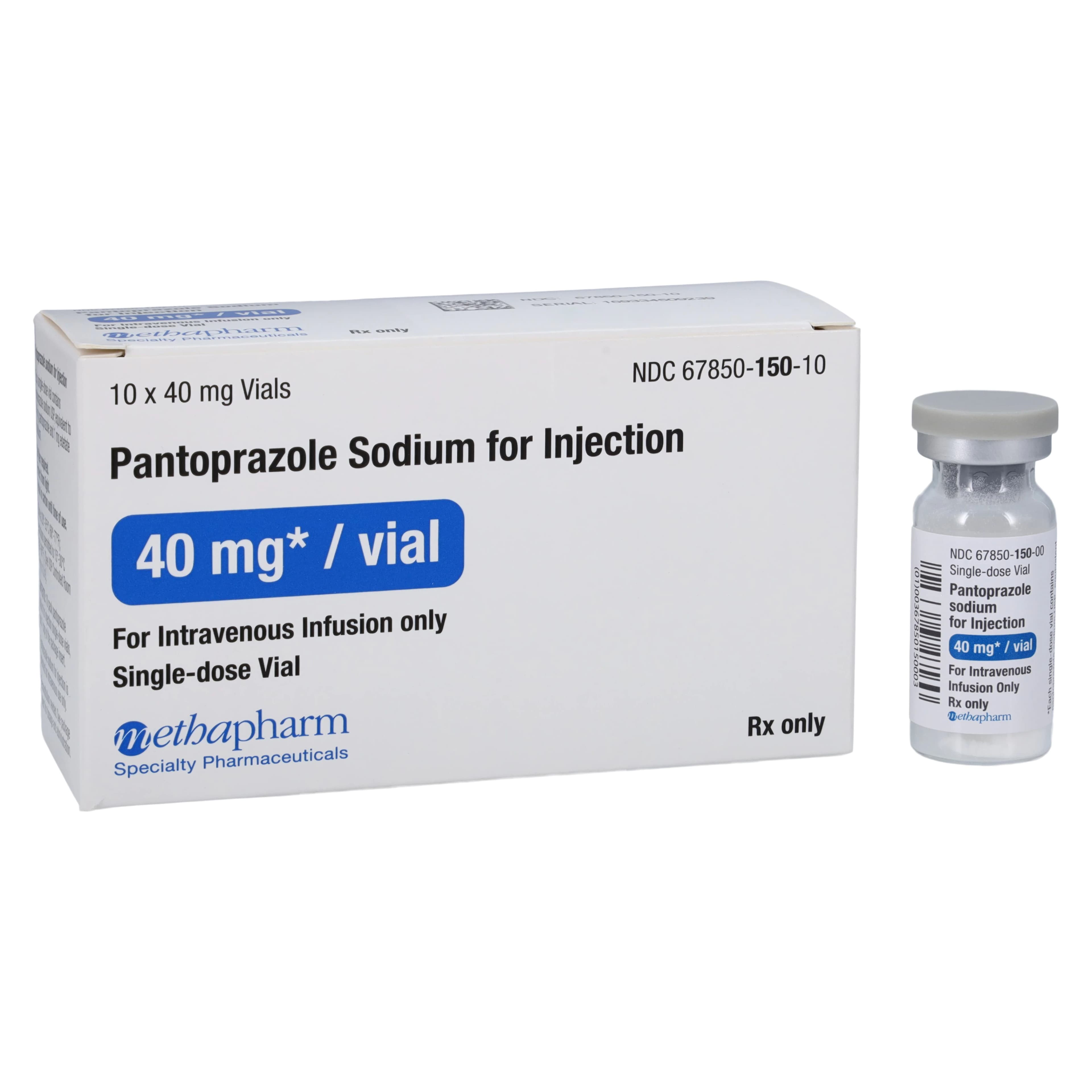 Pantoprazole Sodium Injection, 40 mg/vial, Single-Dose Vial, 10/Package, Heritage Pharmaceuticals - Pantoprazole Sodium SDV Inj - Image 1