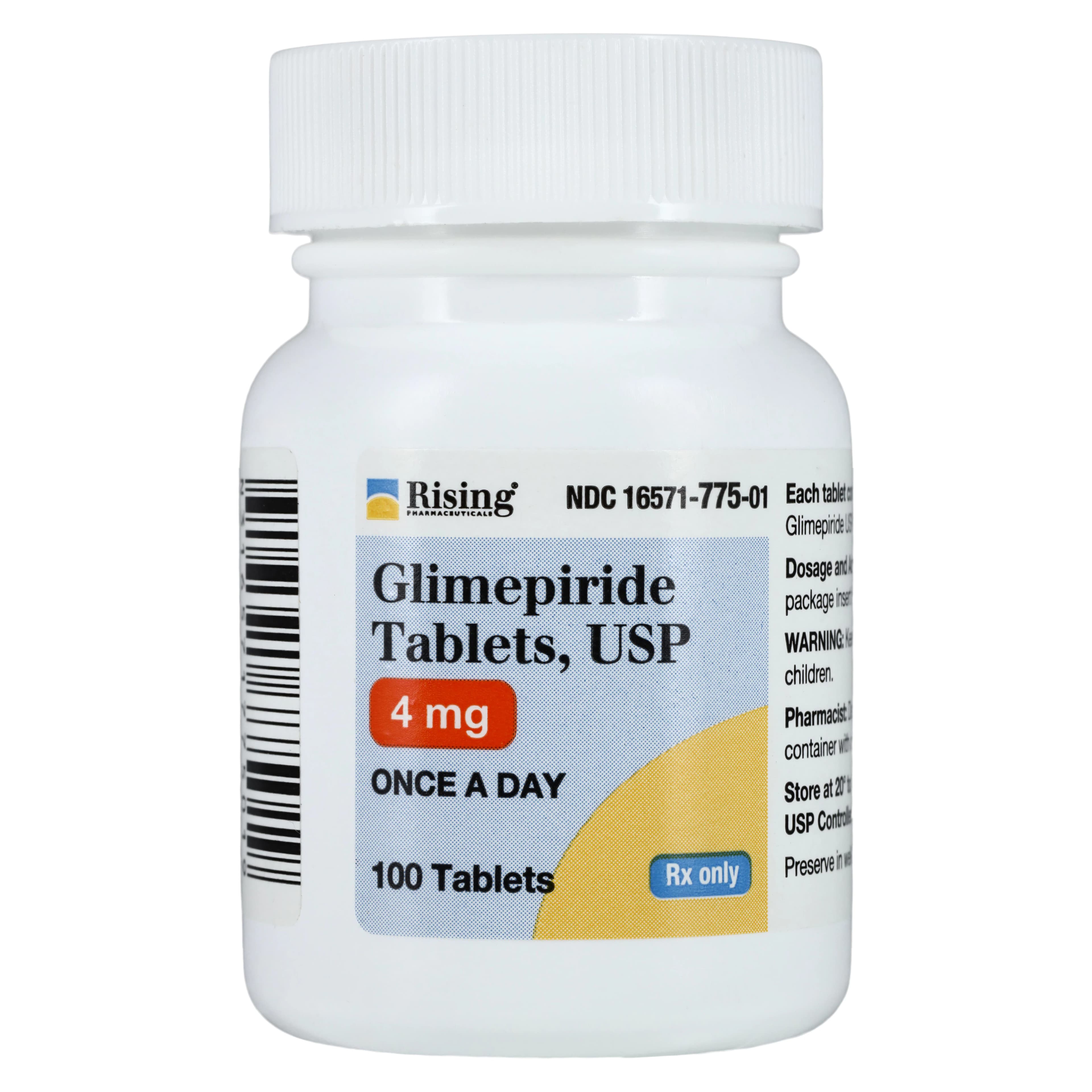 Glimepiride Tablets 4 mg, 100/Bottle, Rising Pharmaceuticals - Glimepiride Tablets - Image 1