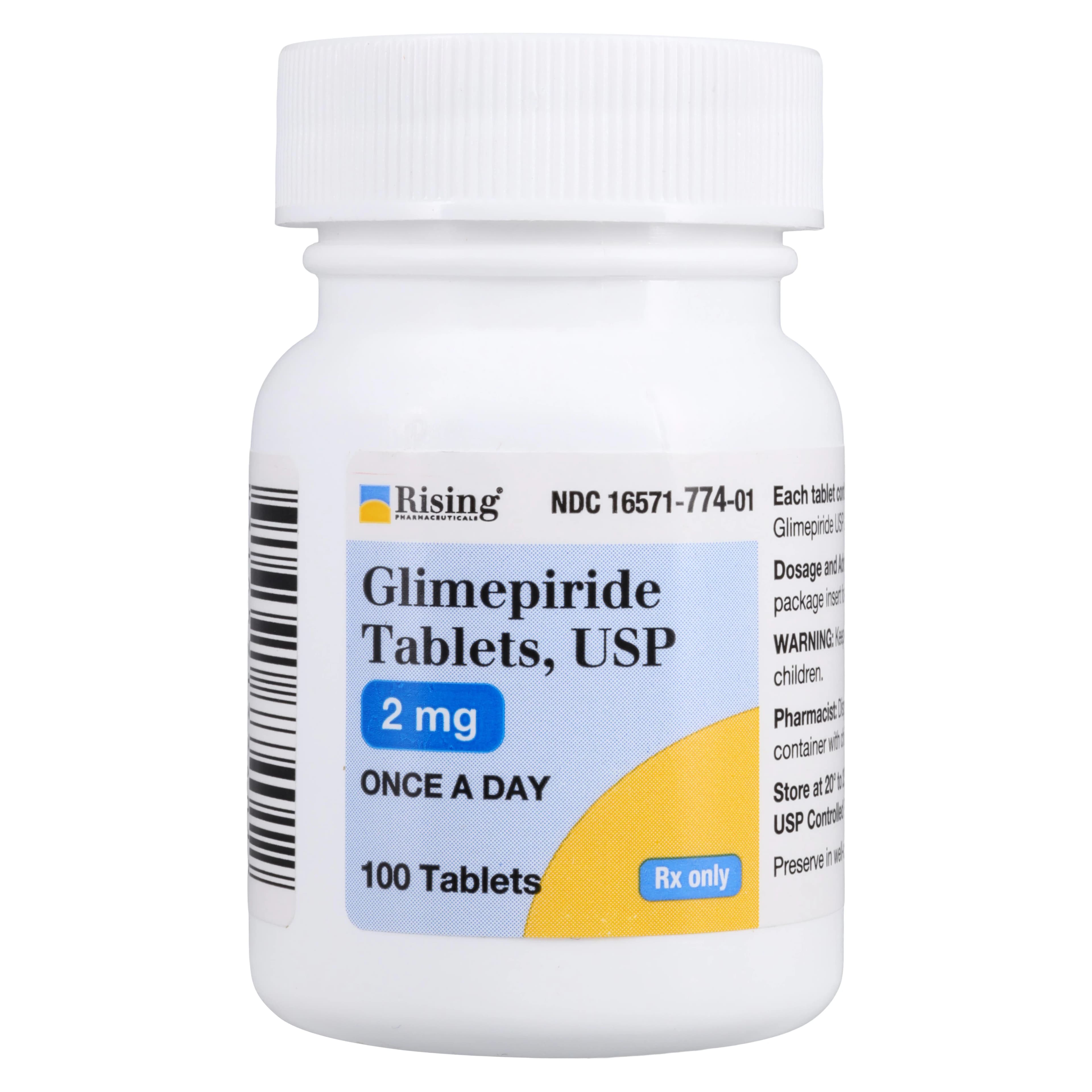 Glimepiride Tablets 2mg, 100/Bottle, Rising Pharmaceuticals - Glimepiride Tablets - Image 1