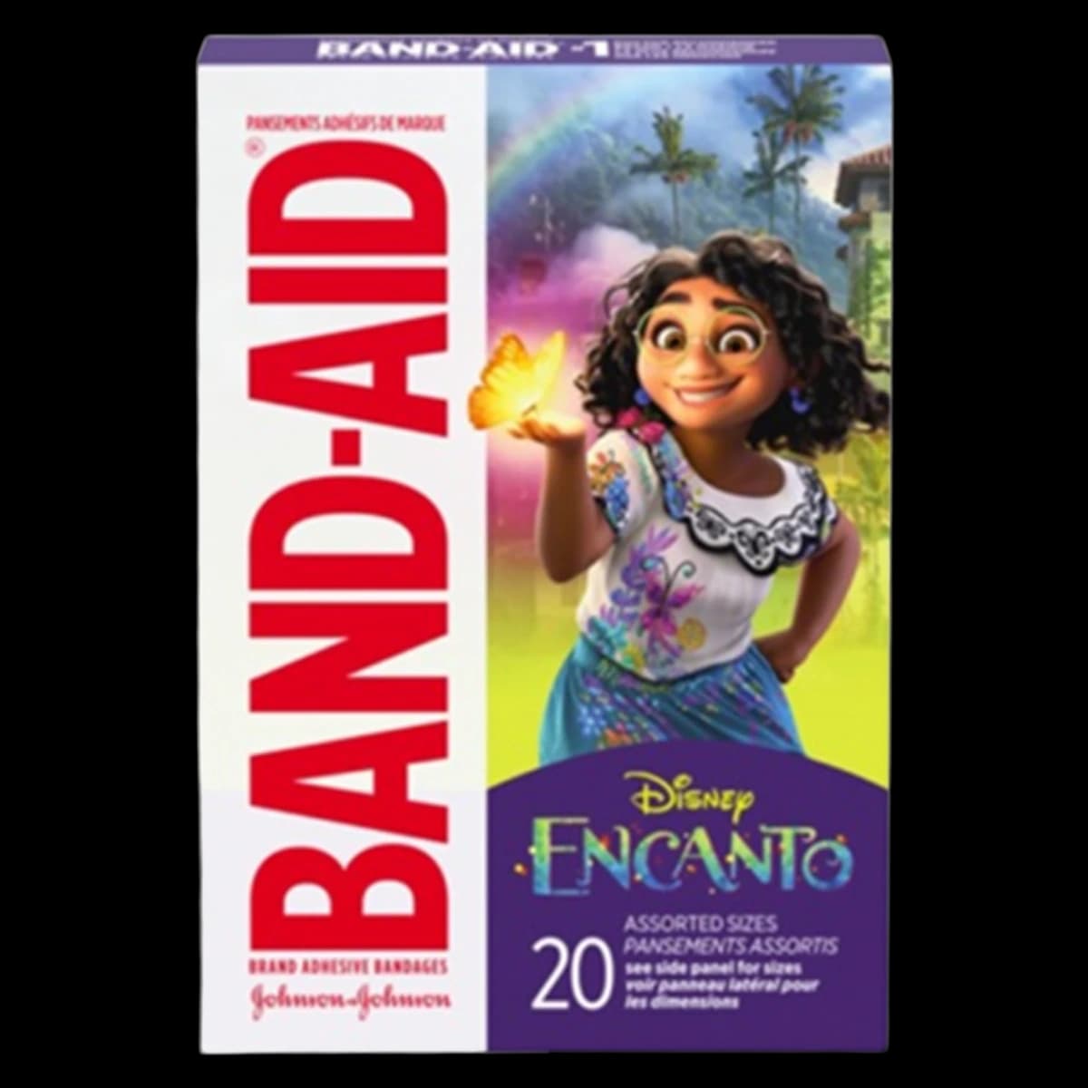 Band-Aid Adhesive Strip Bandages, Plastic, Assorted Sizes, Encanto Design, Sterile, 20/Box - Band-Aid Encanto - Image 1