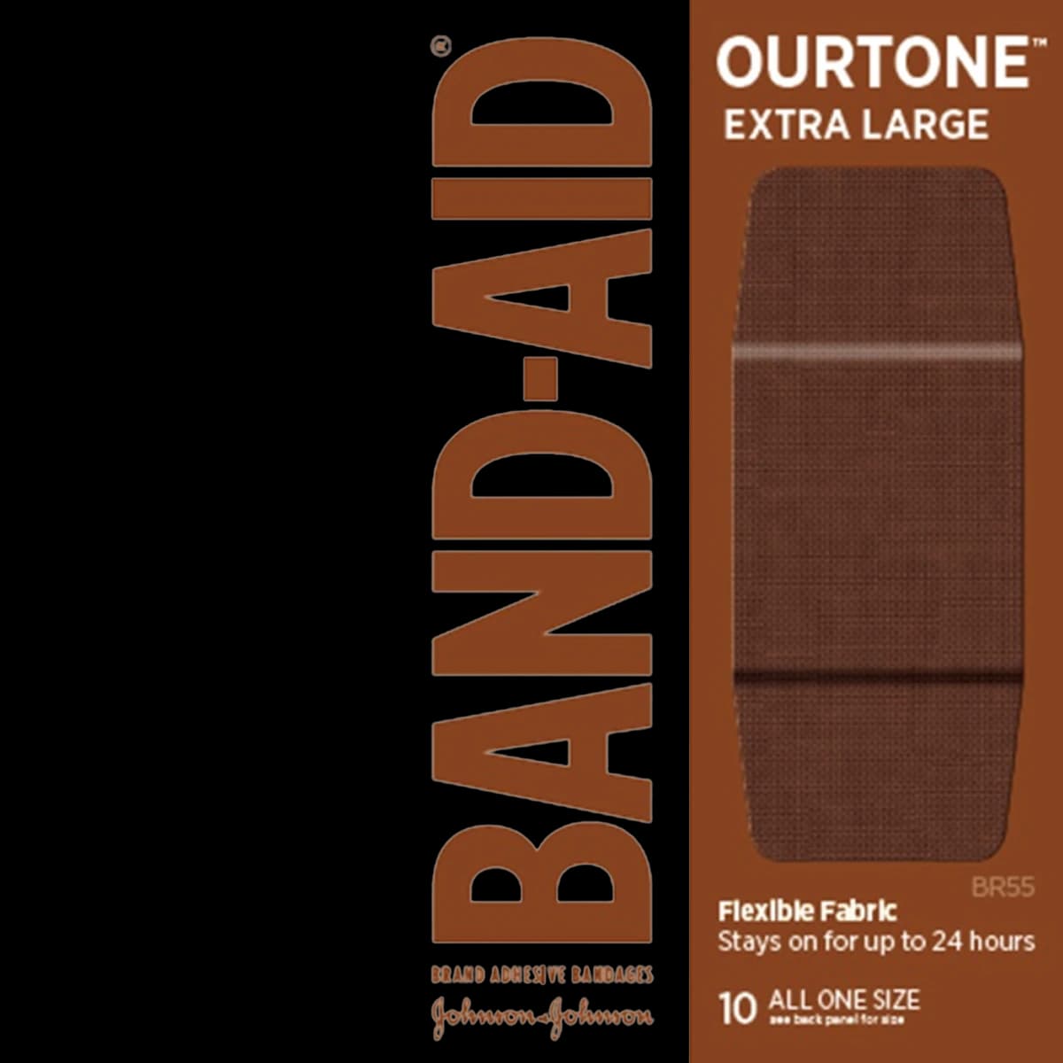 Band-Aid Ourtone BR55 XL Adhesive Bandage, Fabric, 1.75" x 4", Sterile, 10/Box - Band-Aid Ourtone BR55 XL - Image 1