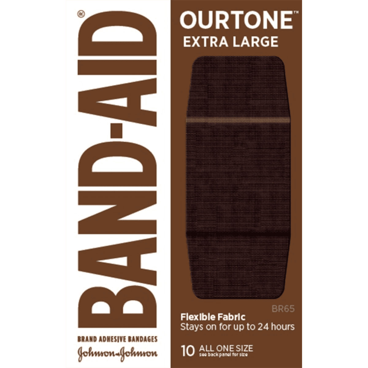 Band-Aid Ourtone Adhesive Bandage, Fabric, 1.75" x 4", Sterile, BR65 XL, 10/Box - Band-Aid Ourtone BR65 XL - Image 1