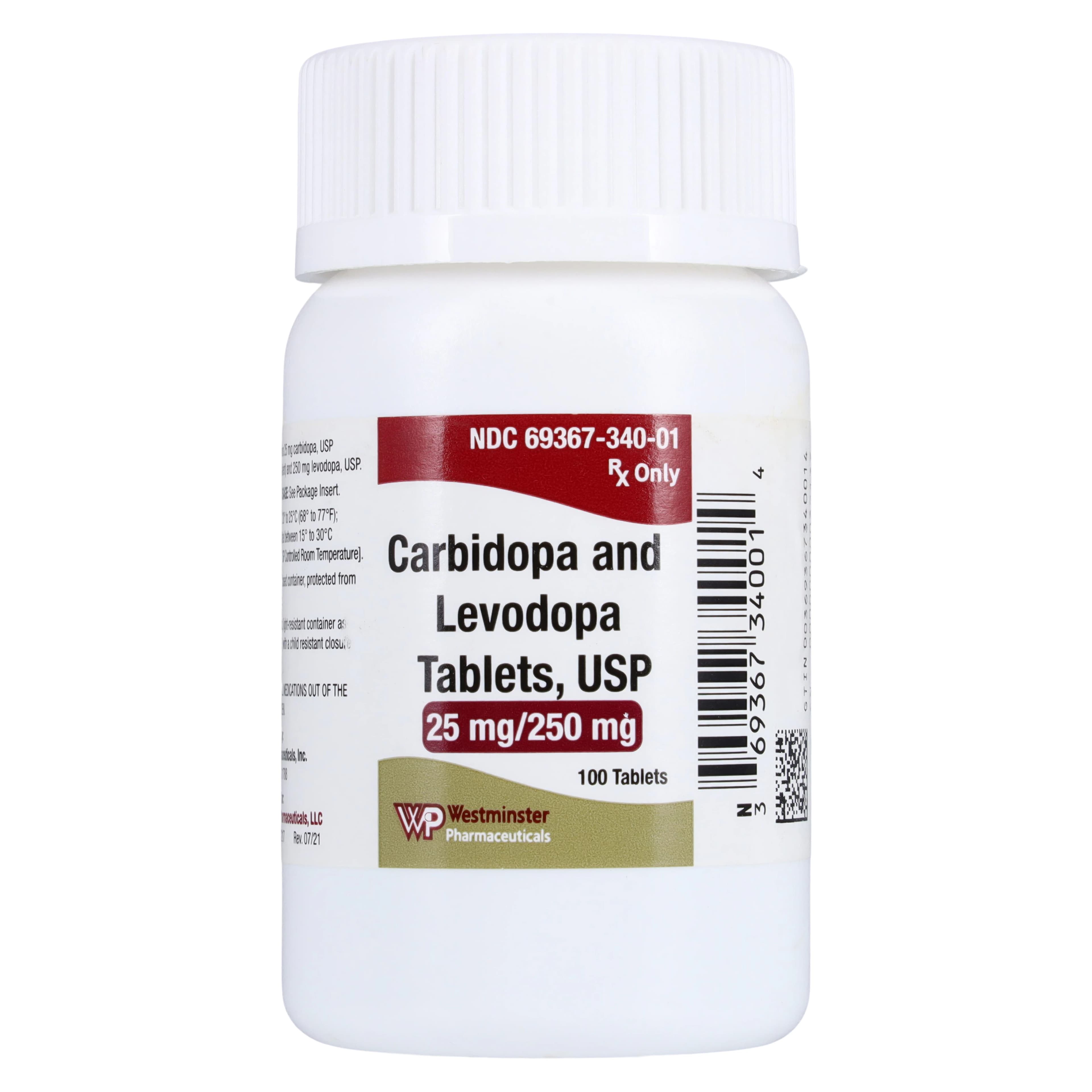 Carbidopa/Levodopa Tablets 25/250mg, 100 Tablets per Bottle - Carbidopa/Levodopa Tablets - Image 1