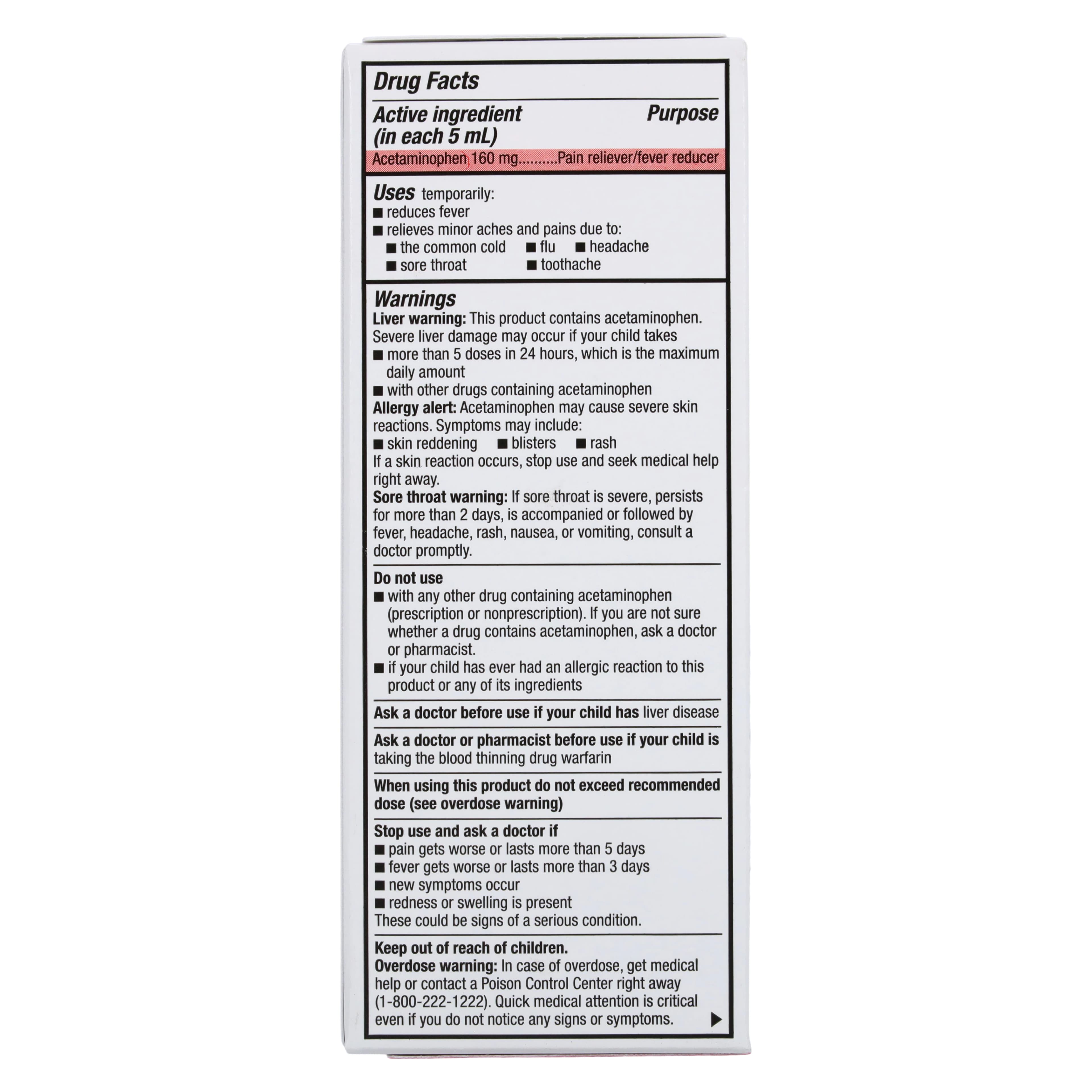 Acetaminophen Children Oral Suspension, 160 mg/5 mL, Grape Flavor, 4 oz Bottle thumbnail 2
