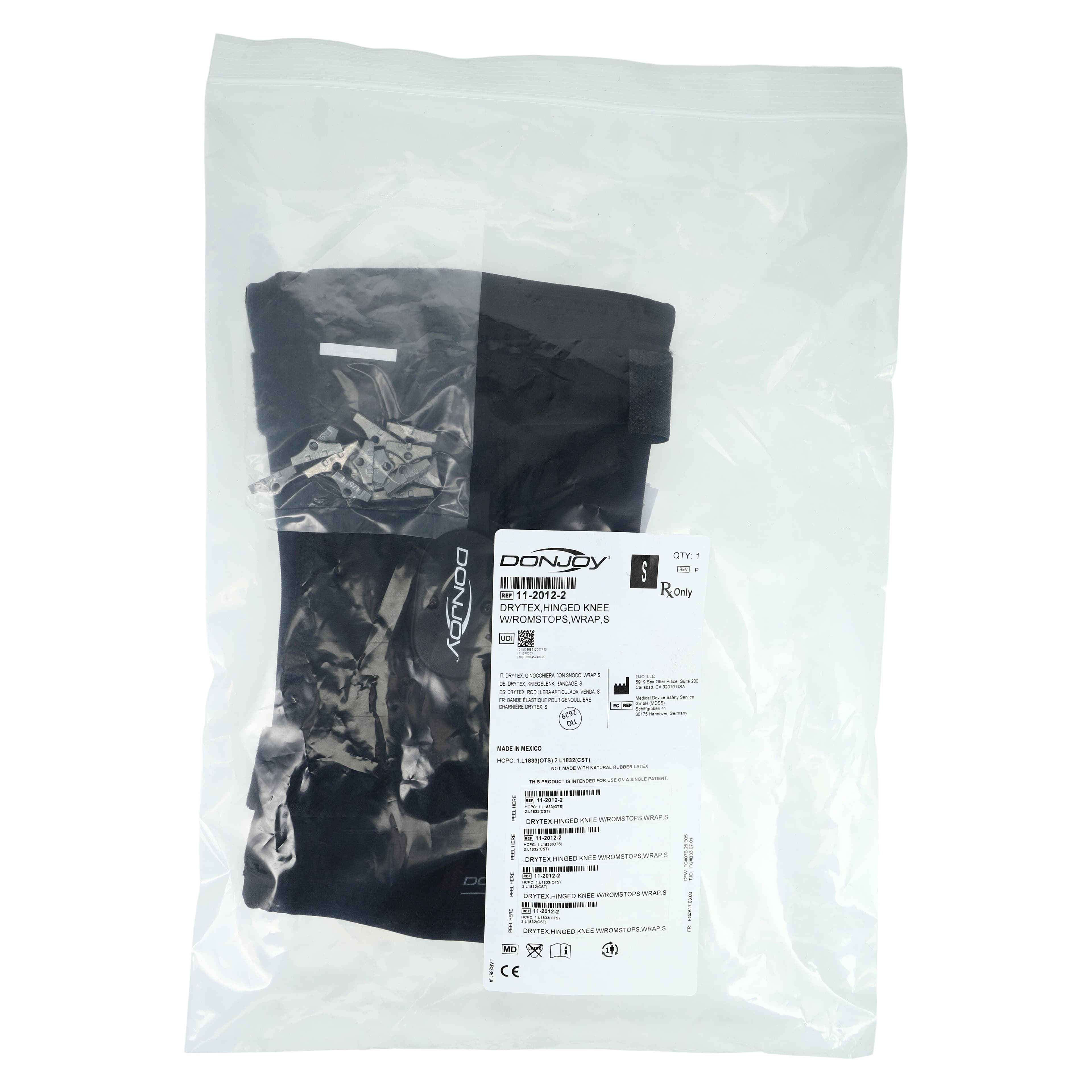 DJO Donjoy Wrap Knee Hinged Drytex, Size Small, 15.5-18.5", Nylon/Polyester, Left/Right thumbnail 7