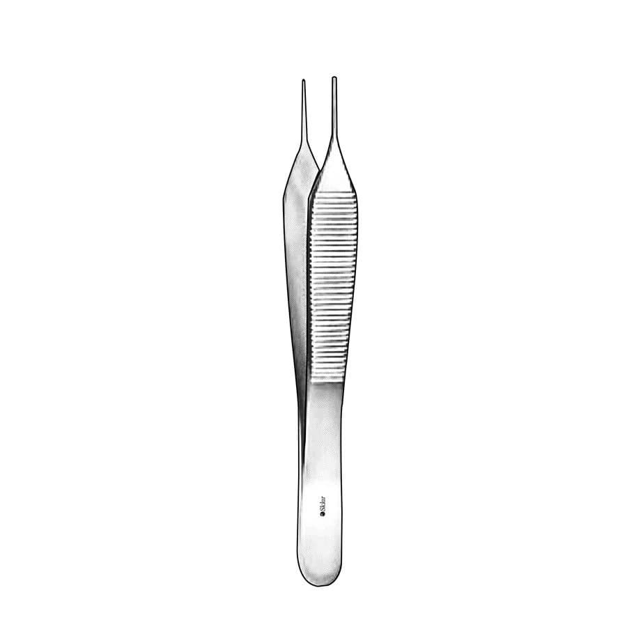 Sklar Adson Tissue Forceps, 1x2 Teeth, 6" Stainless Steel, Non-Sterile, Each - ADSON TISSUE FCP 1X2 6" - Image 1