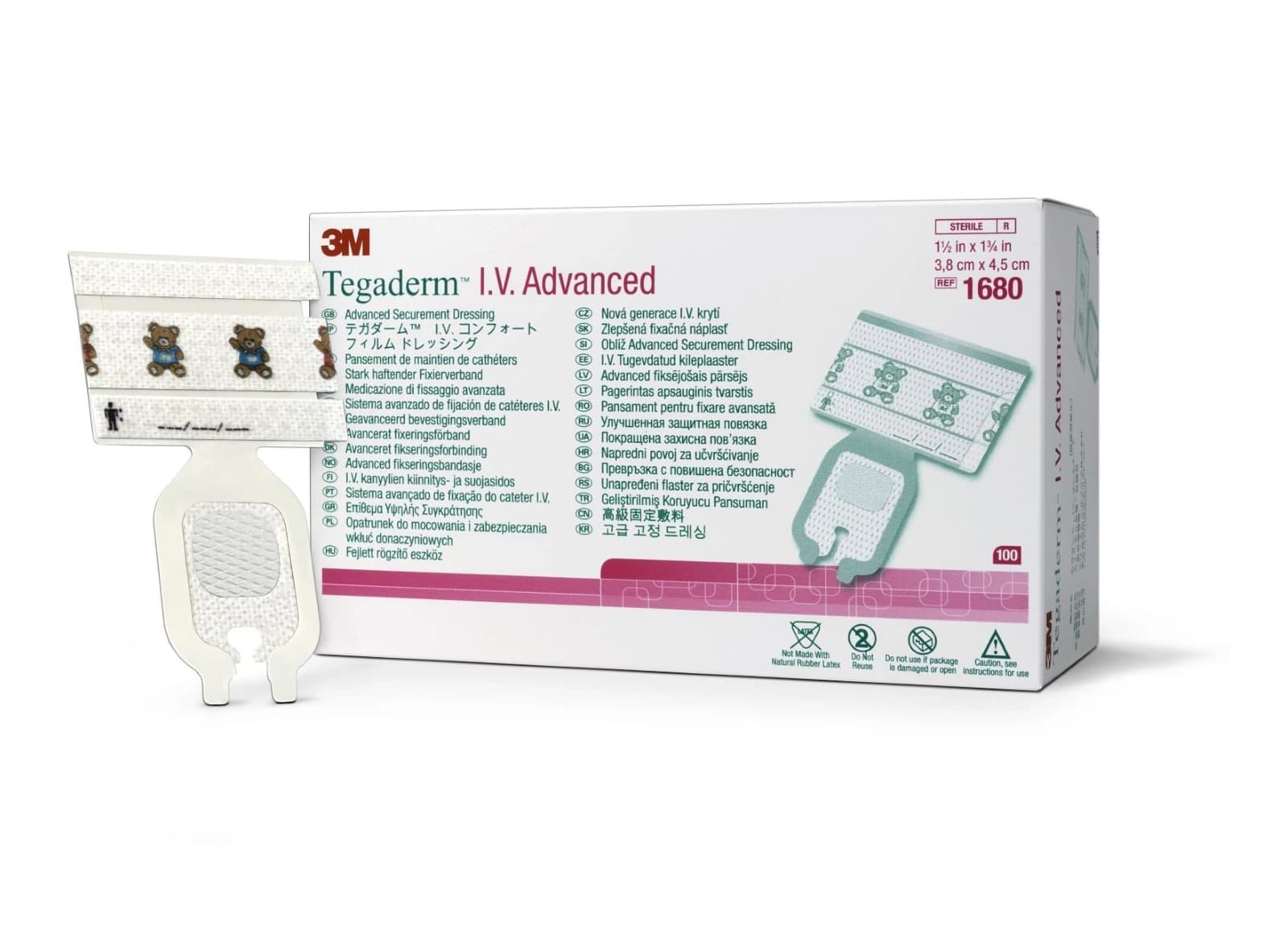 Tegaderm IV Advanced Dressing, 1-1/2" x 1-3/4", Sterile, Transparent, Latex-Free - Tegaderm IV Advanced Dressing - Image 1